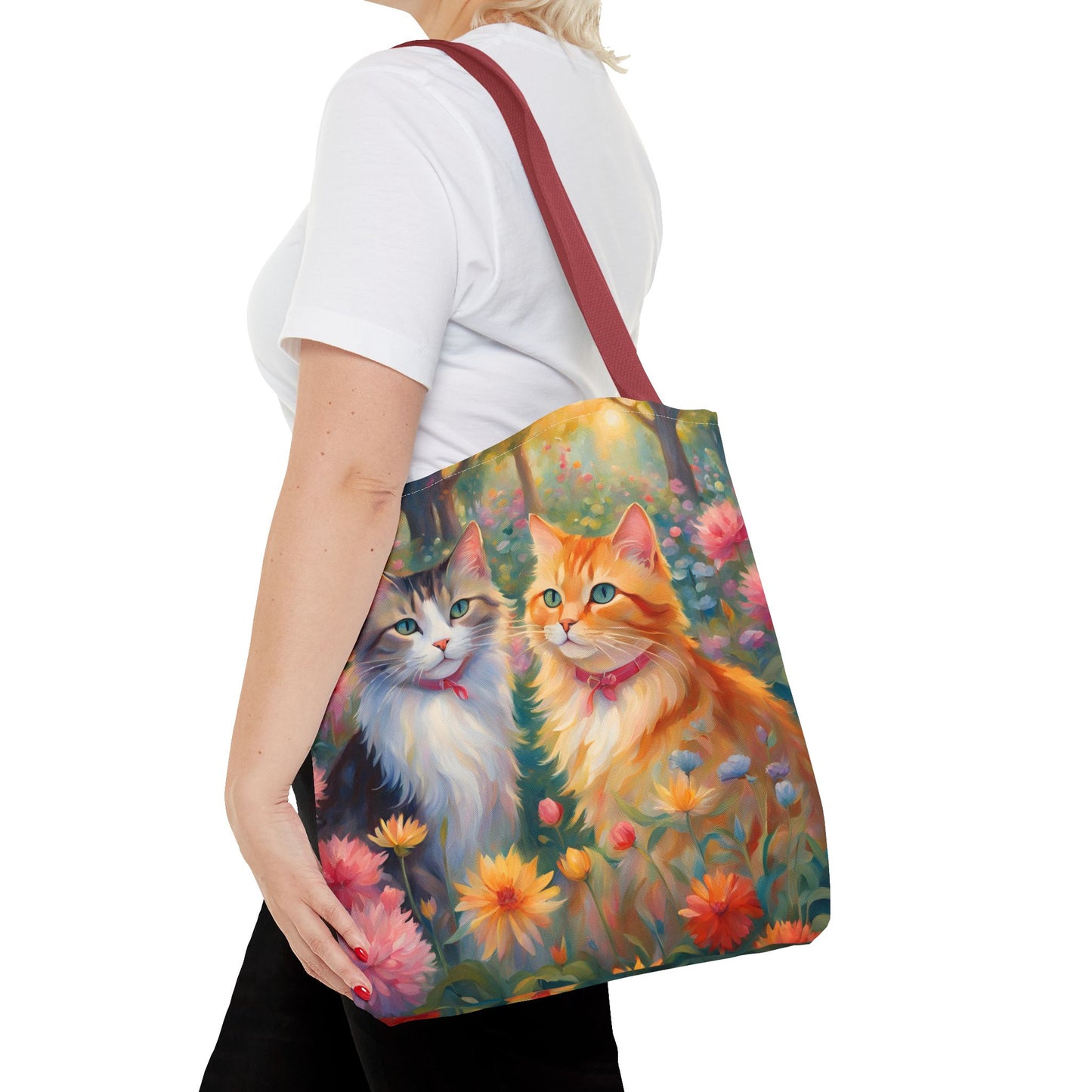 Tote bag Cats in love, Cats Gift, Bag for Animal Lover, Bohemian Style,