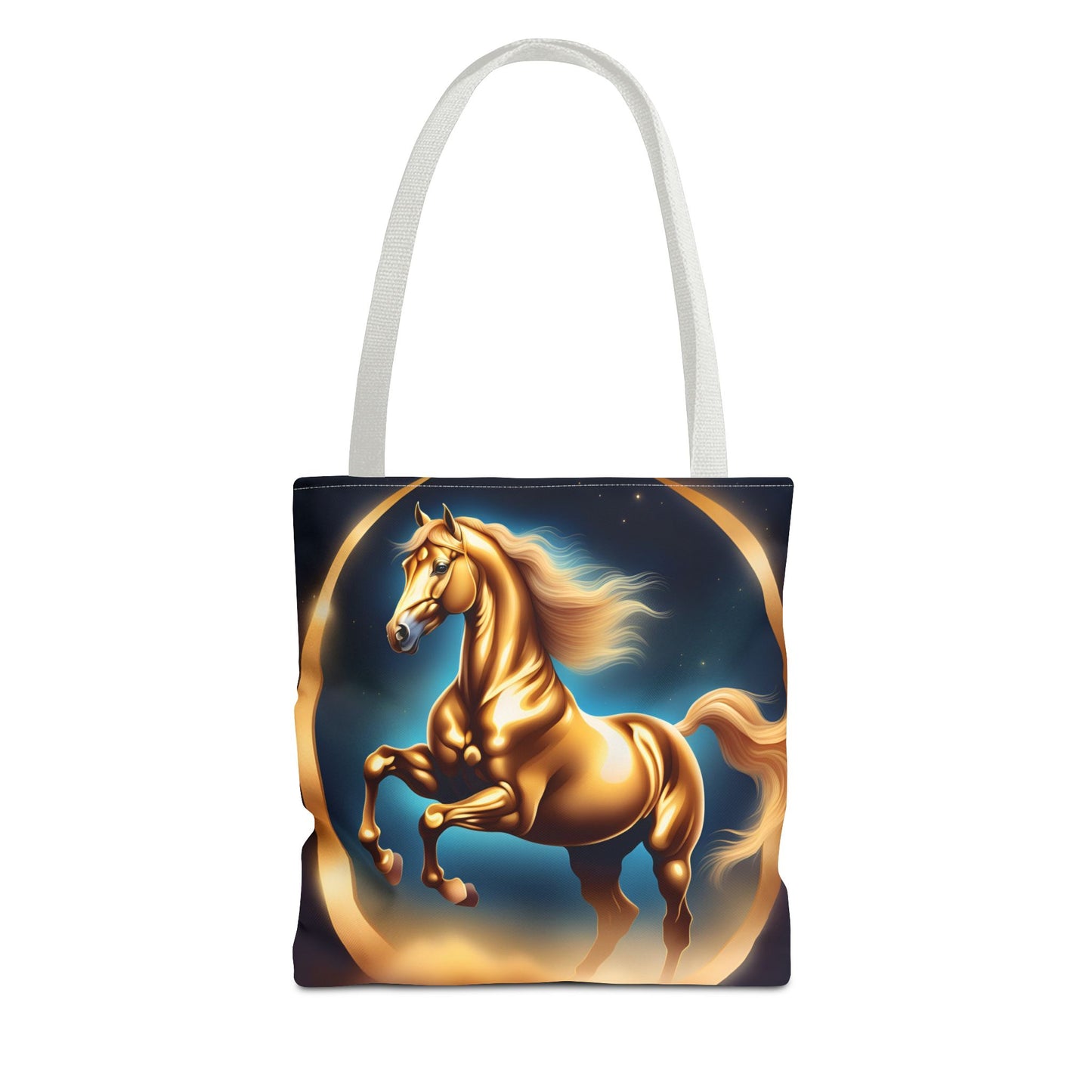 Golden Horse Tote Bag, Equestrian Gifts, Animal Lover Bag, Unique Shopping Tote,