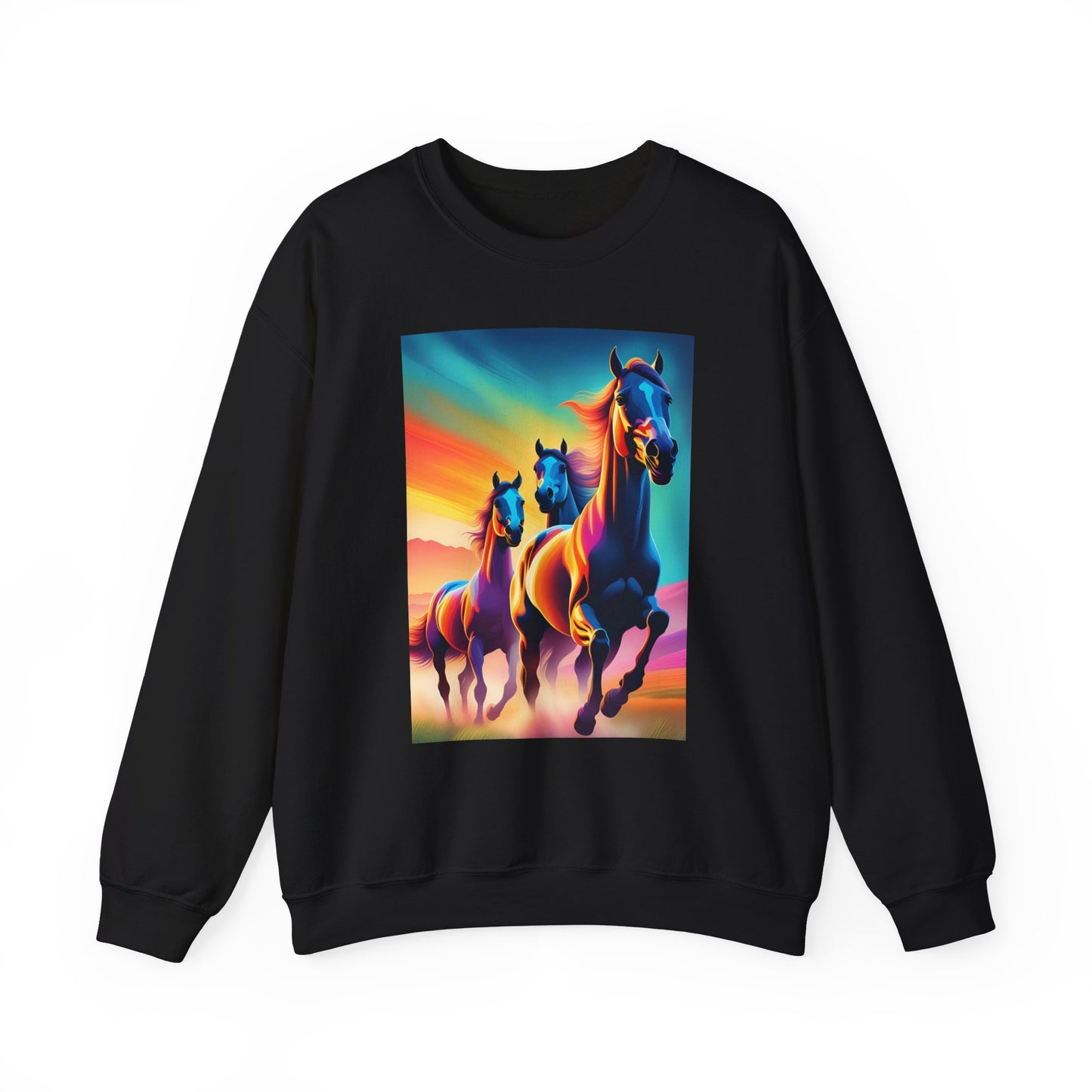 Unisex Heavy Blend™ Crewneck Sweatshirt horses woman Man