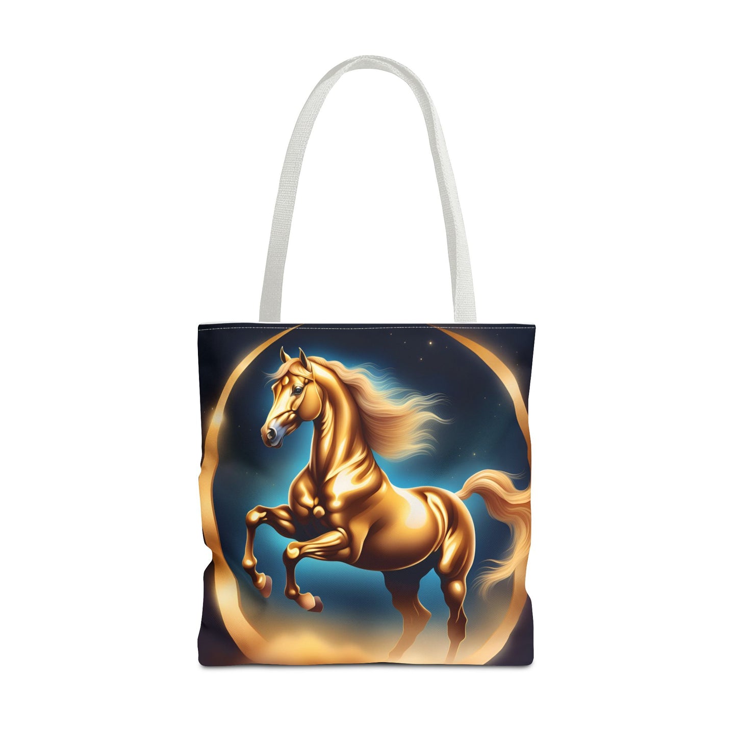 Golden Horse Tote Bag, Equestrian Gifts, Animal Lover Bag, Unique Shopping Tote,