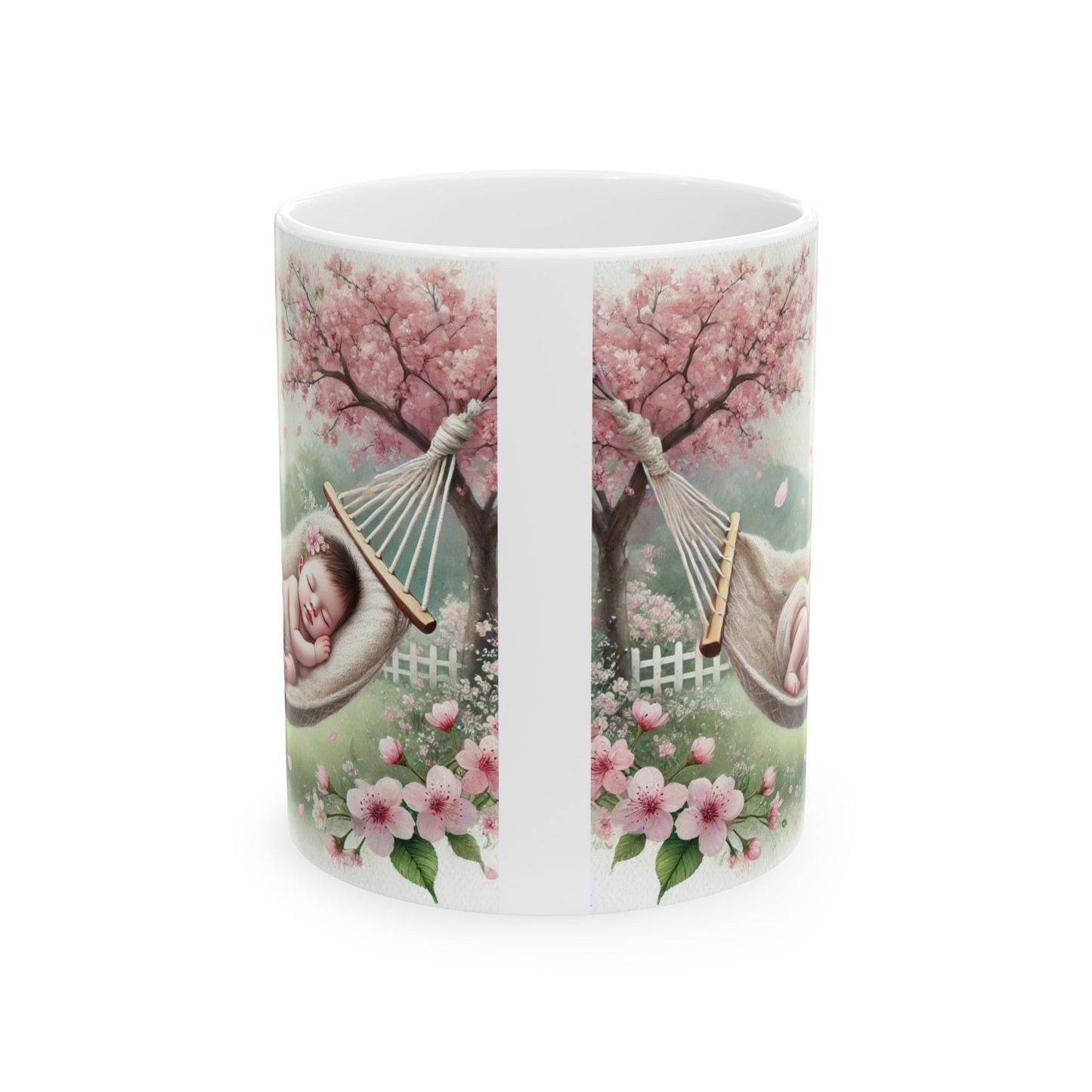 Dreamy Floral Ceramic Mug, Spring Gift, Baby Shower, Tea Lover, Flower Mug, Cozy