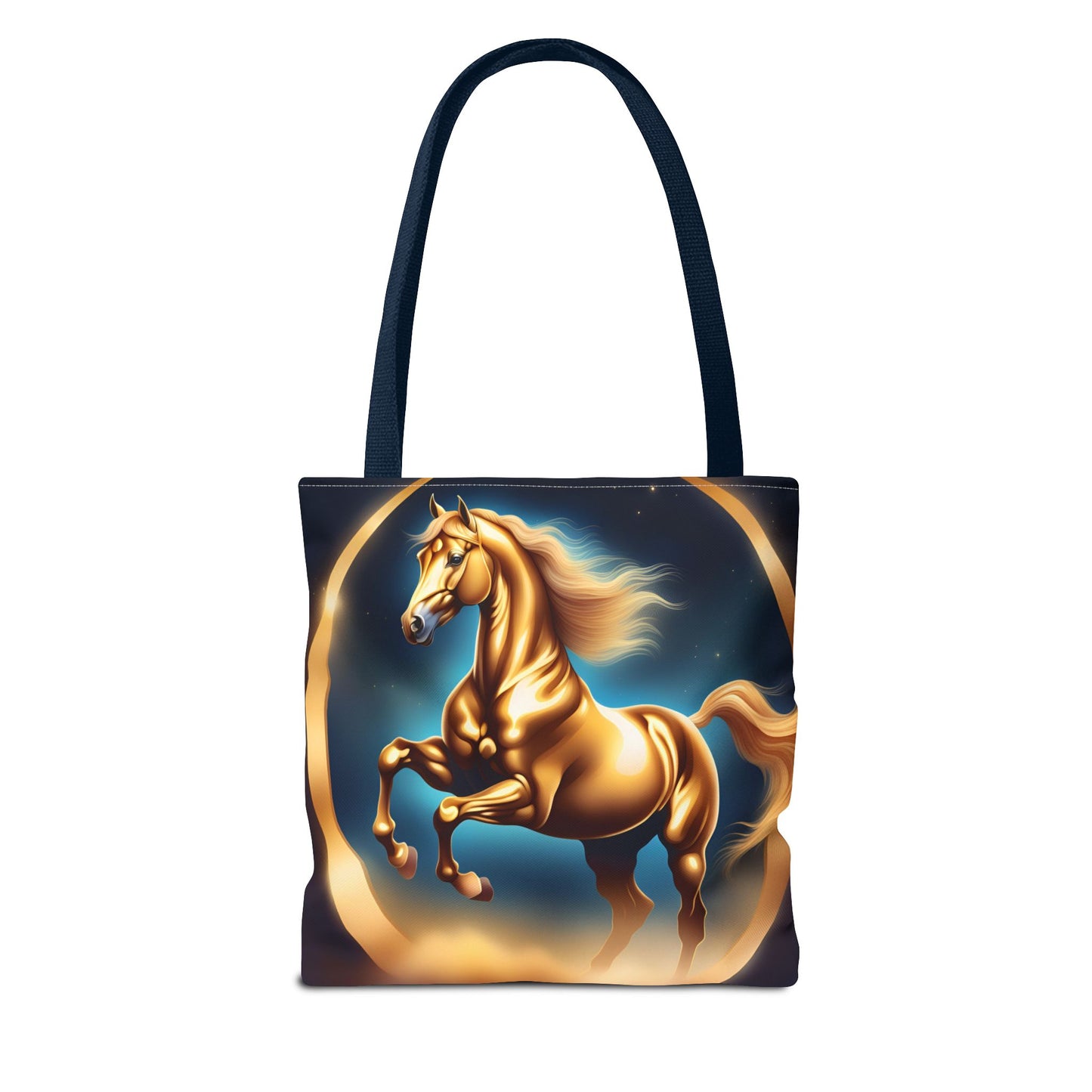 Golden Horse Tote Bag, Equestrian Gifts, Animal Lover Bag, Unique Shopping Tote,