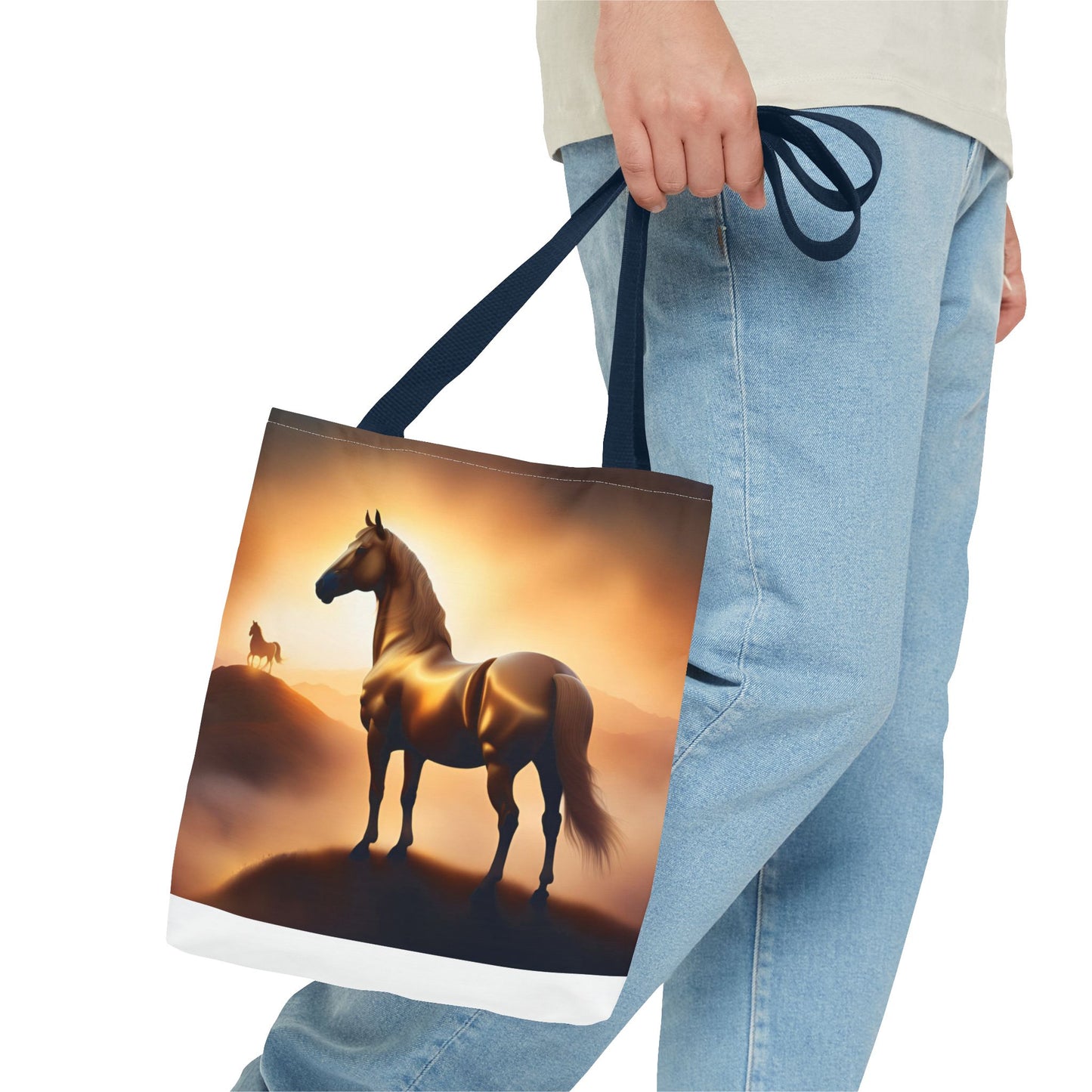 Galloping Horse Tote Bag, Equestrian Gift, Bag for Animal Lover, Bohemian Style,