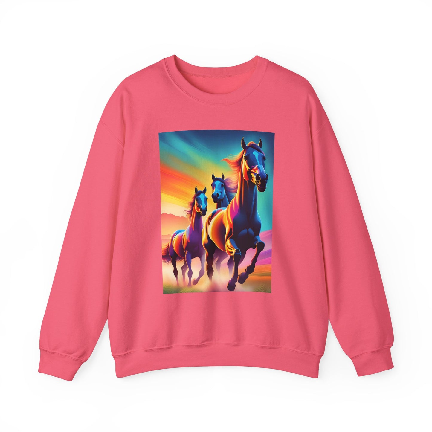 Unisex Heavy Blend™ Crewneck Sweatshirt horses woman Man