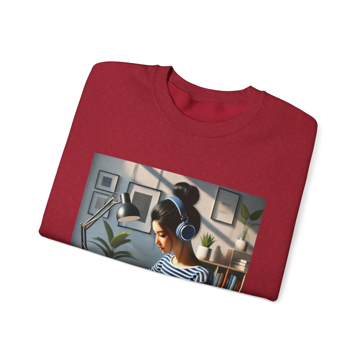 Unisex Man woman Heavy Blend™ Crewneck Sweatshirt woman is working