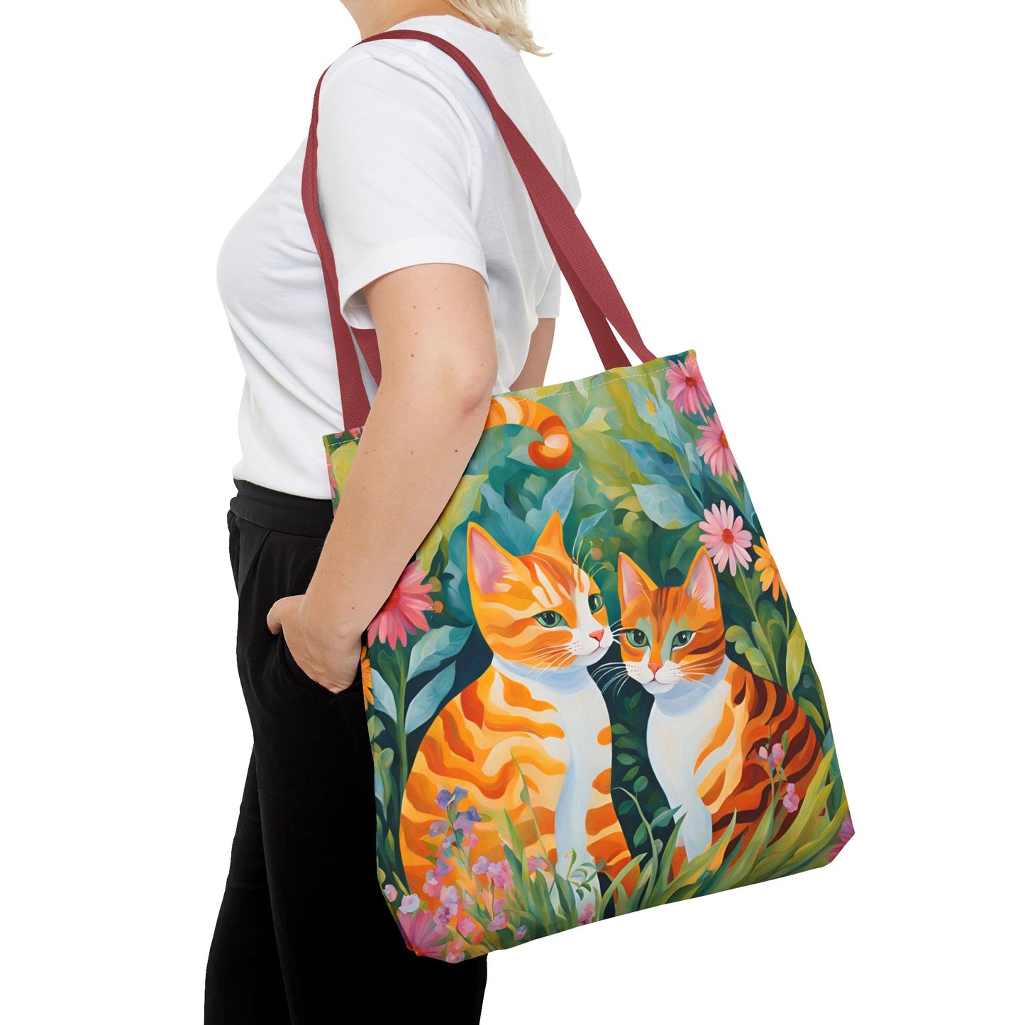 Tote Bag with caths , cats Gift, Bag for Animal Lover, Bohemian Style,