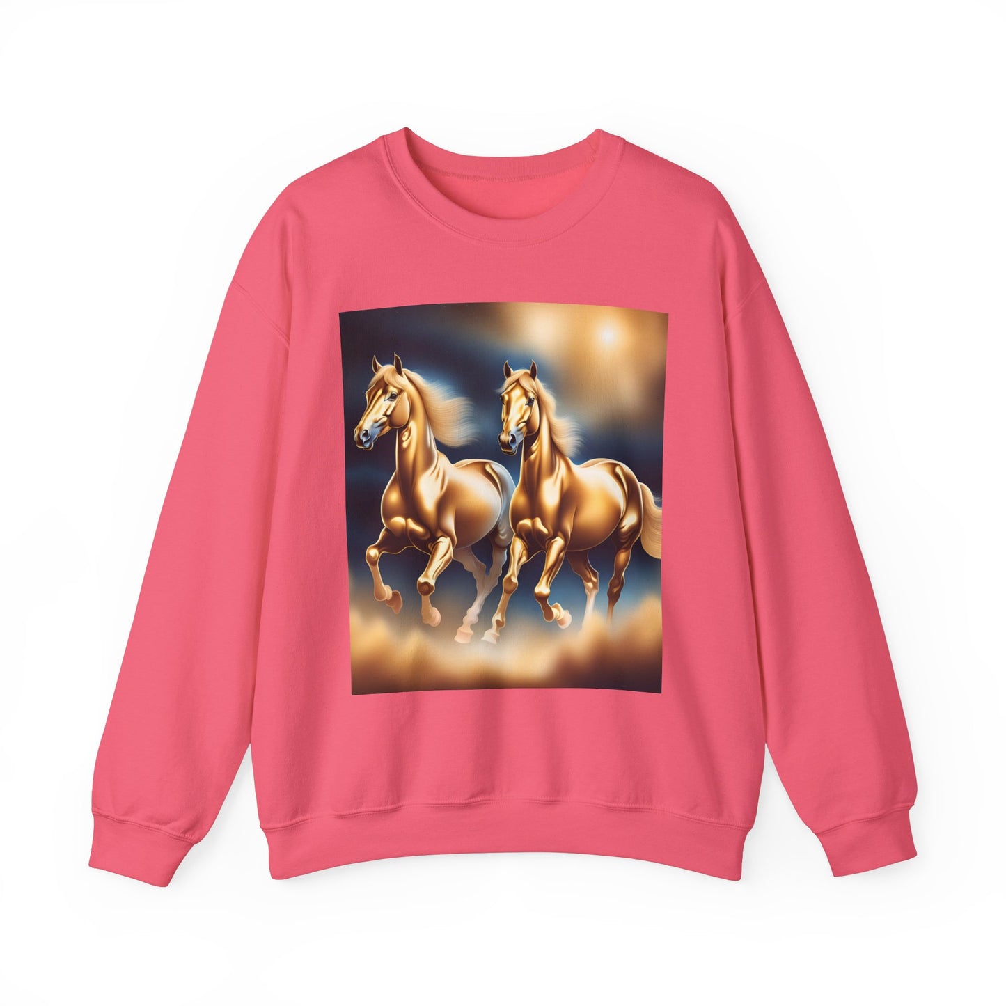 Unisex Heavy Blend™ Crewneck Sweatshirt 2 horses woman Man