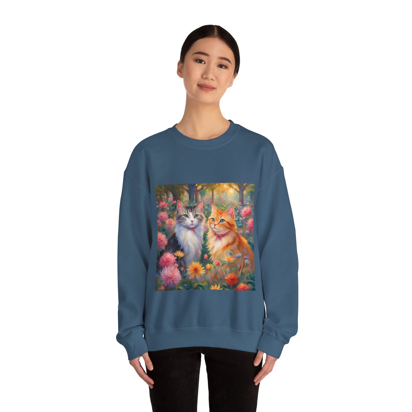 Copy of Unisex Heavy Blend™ Crewneck Sweatshirt woman Man two cats