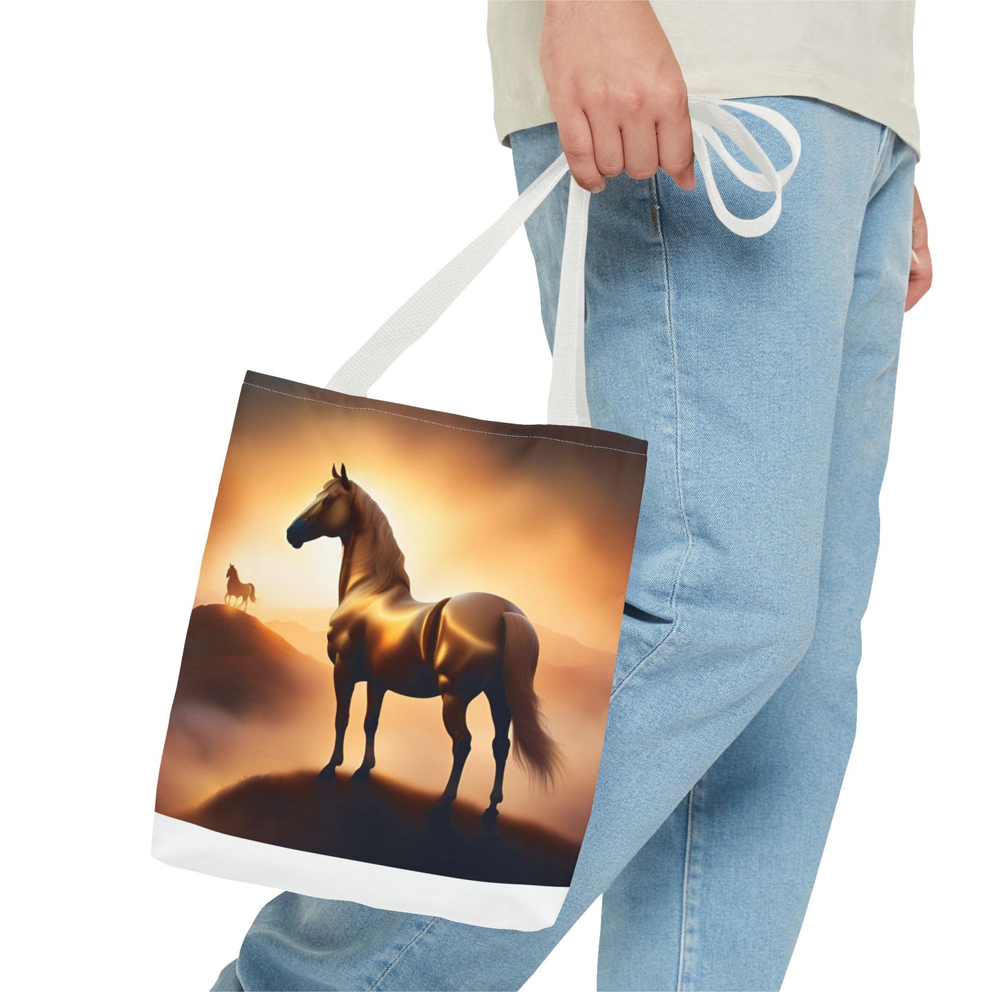Galloping Horse Tote Bag, Equestrian Gift, Bag for Animal Lover, Bohemian Style,