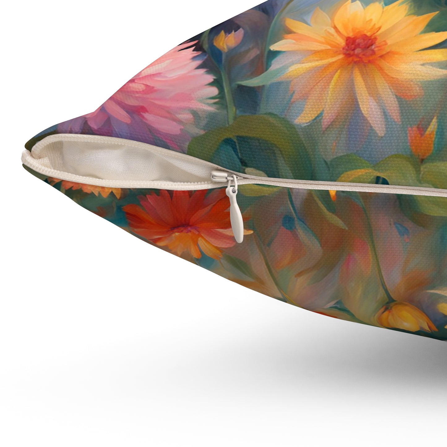 Spun Polyester Square Pillow Two cats