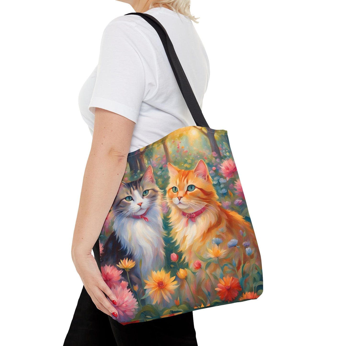 Tote bag Cats in love, Cats Gift, Bag for Animal Lover, Bohemian Style,