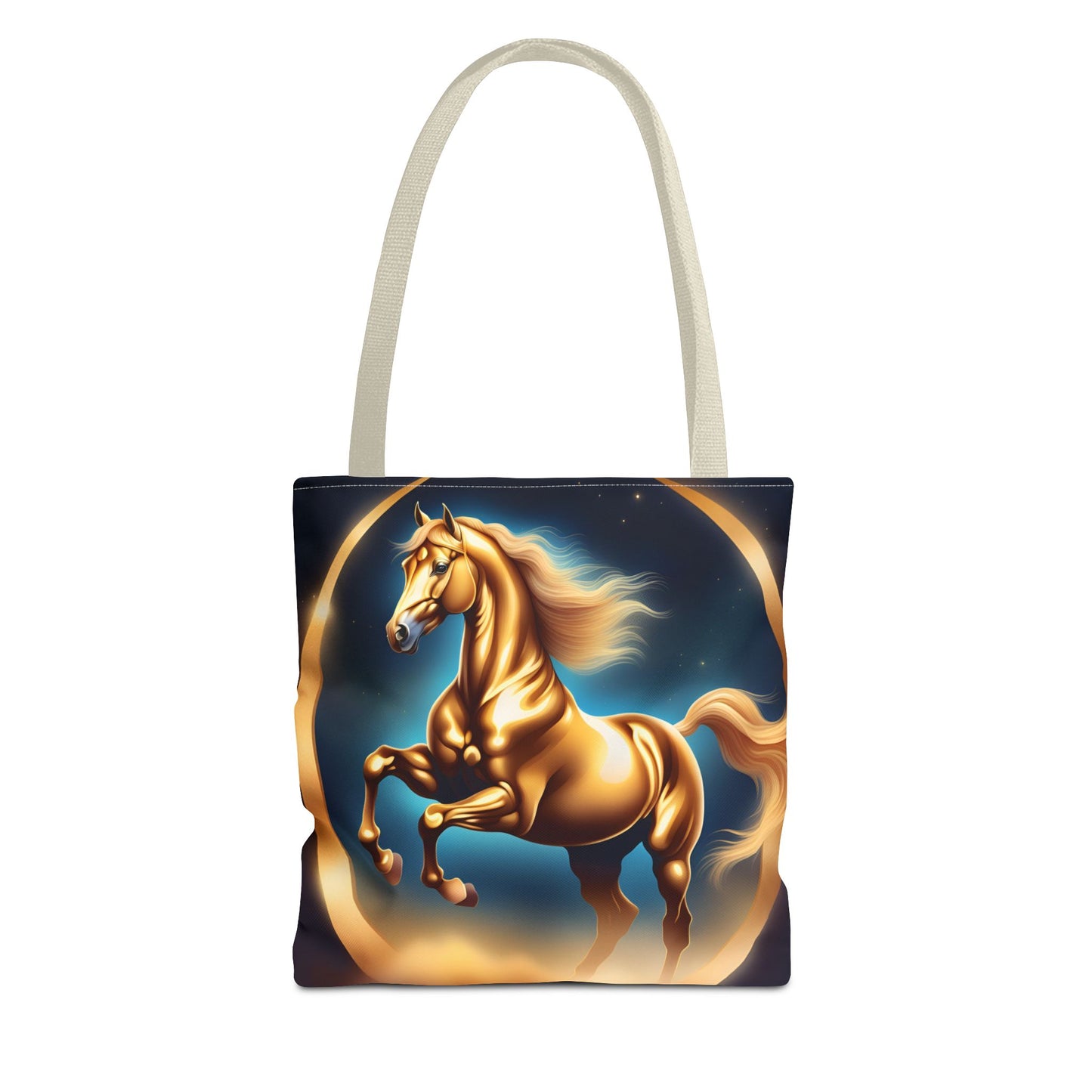 Golden Horse Tote Bag, Equestrian Gifts, Animal Lover Bag, Unique Shopping Tote,