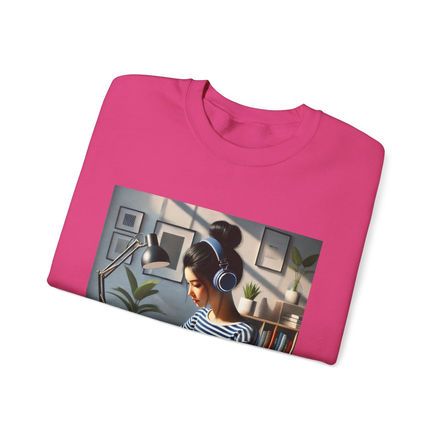 Unisex Man woman Heavy Blend™ Crewneck Sweatshirt woman is working