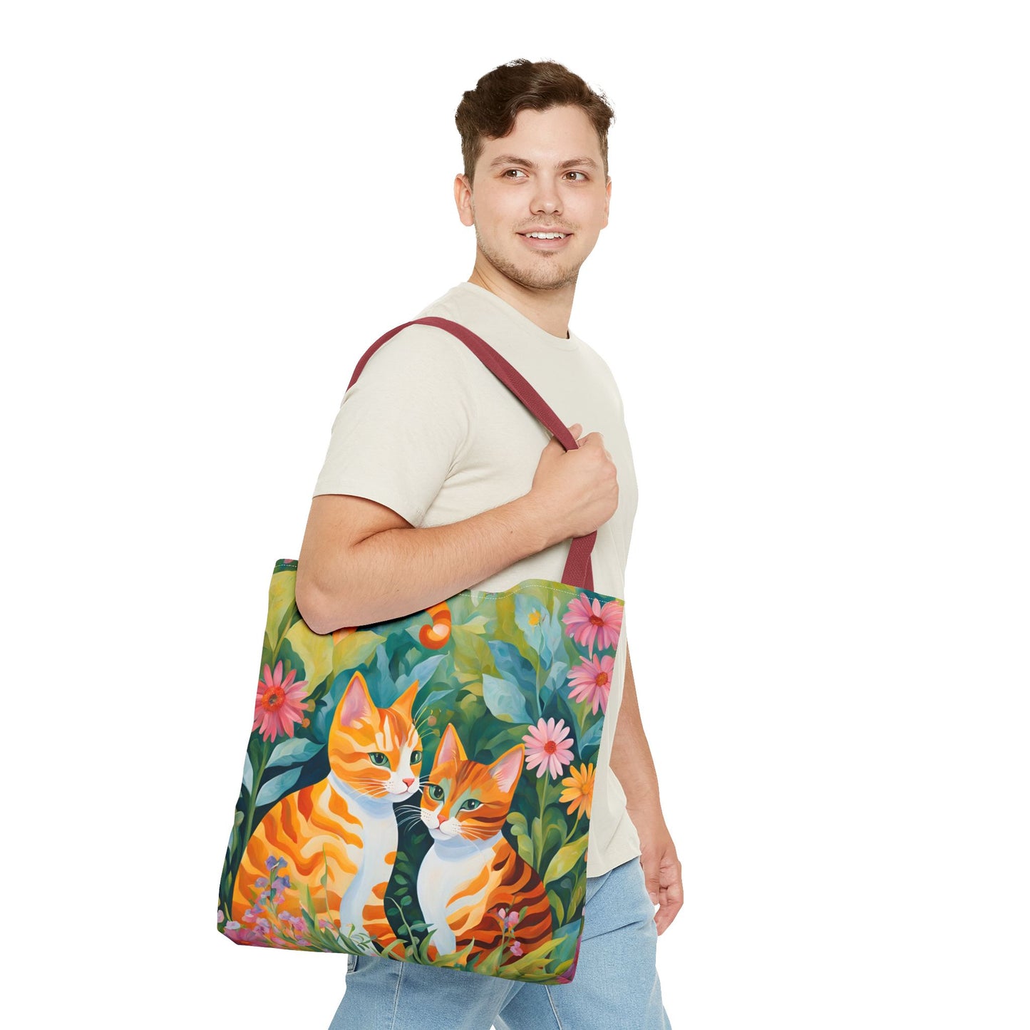 Tote Bag with caths , cats Gift, Bag for Animal Lover, Bohemian Style,