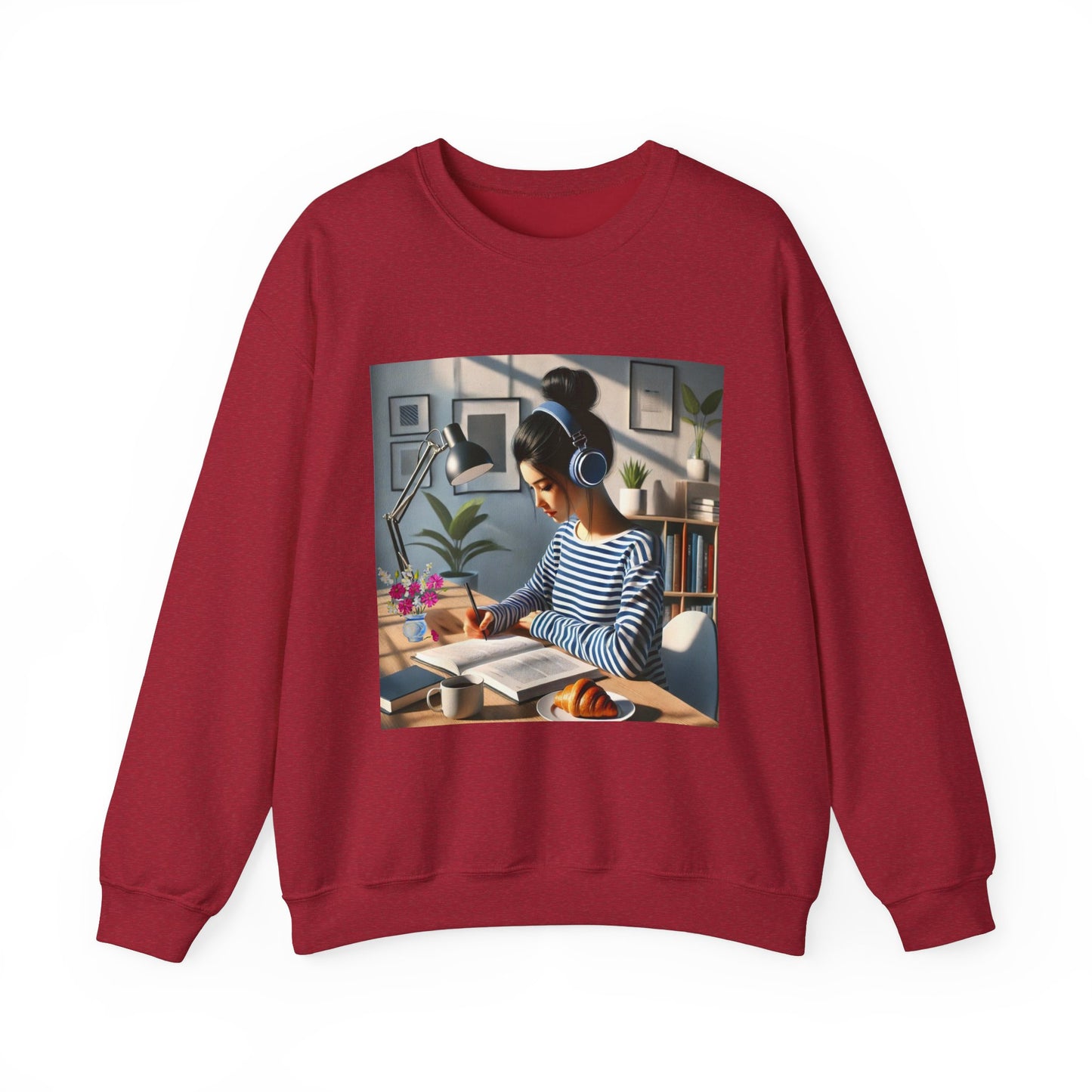 Unisex Man woman Heavy Blend™ Crewneck Sweatshirt woman is working