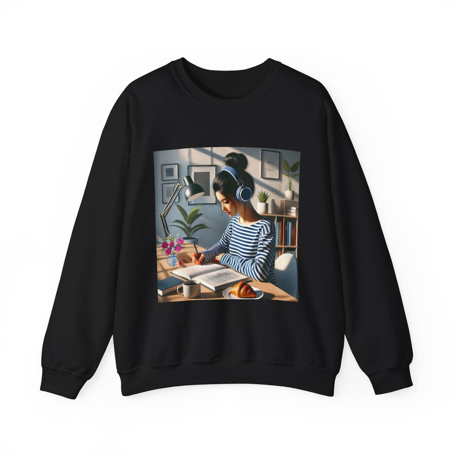 Unisex Man woman Heavy Blend™ Crewneck Sweatshirt woman is working