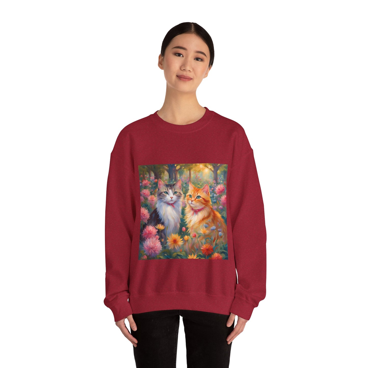 Copy of Unisex Heavy Blend™ Crewneck Sweatshirt woman Man two cats