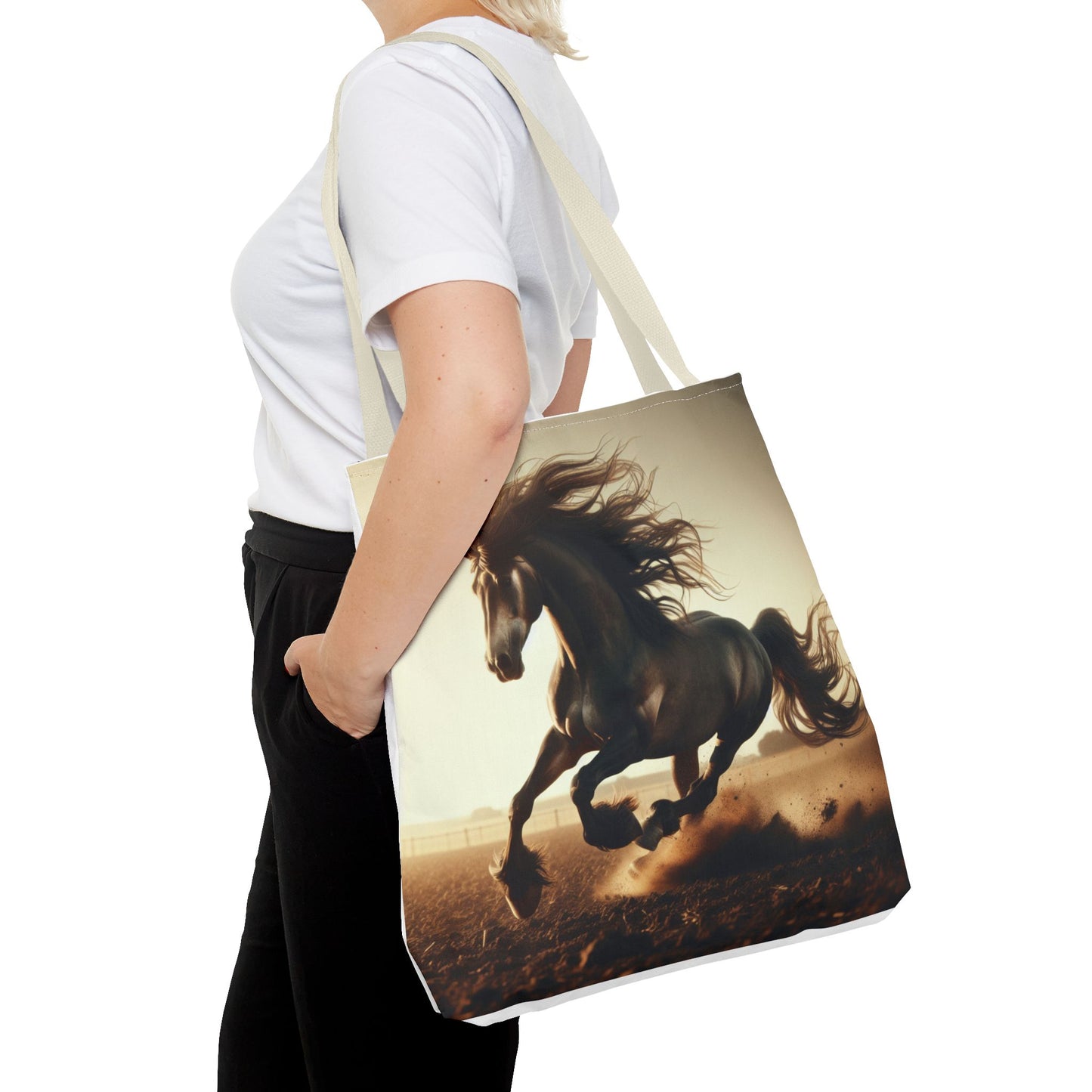 Galloping Horse Tote Bag, Equestrian Gift, Animal Lover Bag, Bohemian Style,
