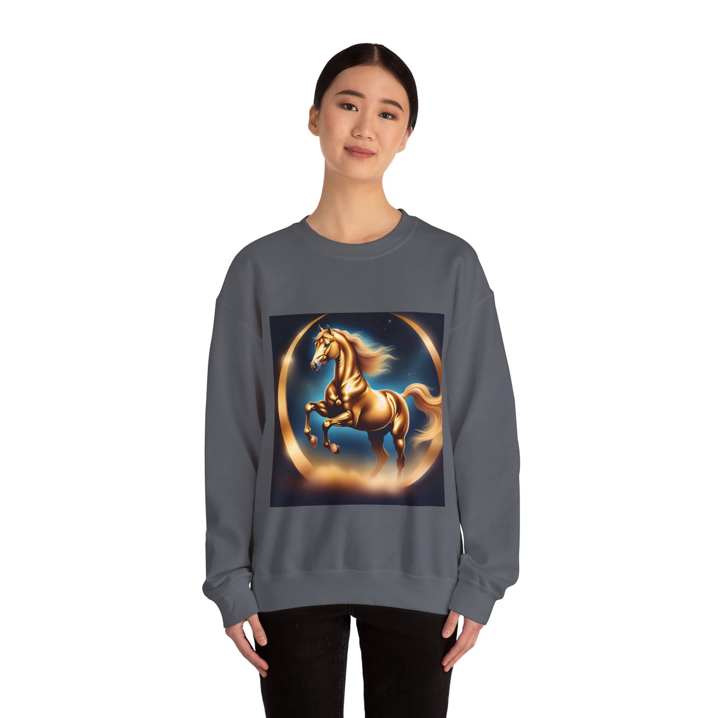 Unisex Heavy Blend™ Crewneck Sweatshirt one horse woman Man