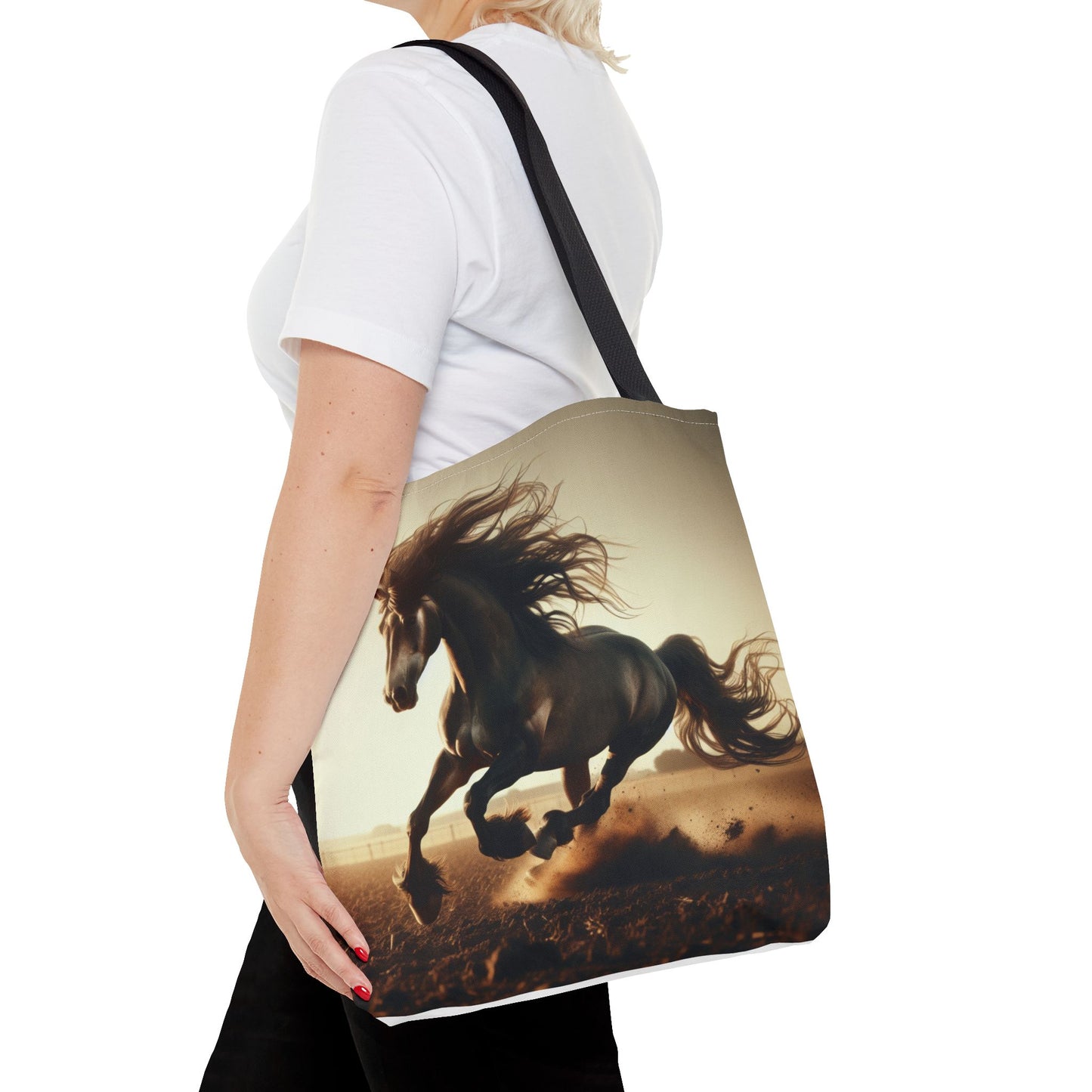 Galloping Horse Tote Bag, Equestrian Gift, Animal Lover Bag, Bohemian Style,