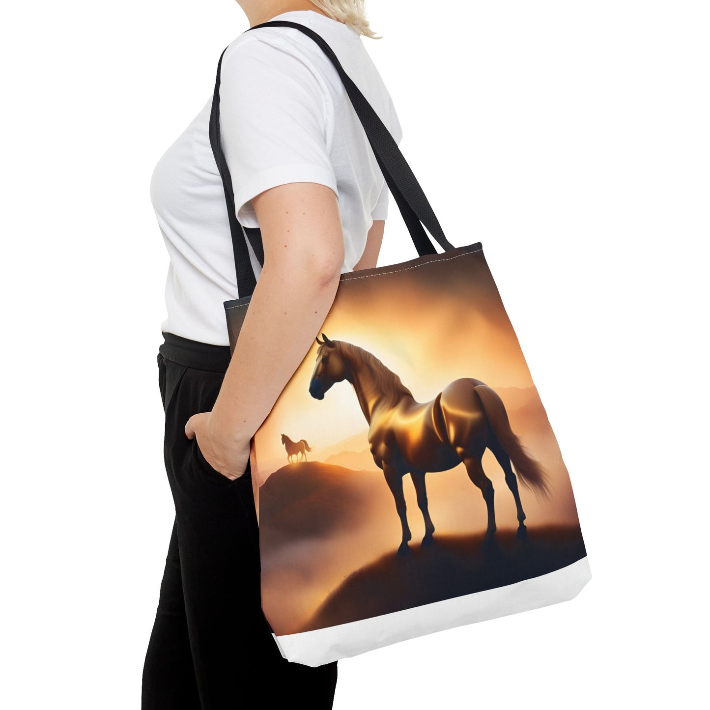 Galloping Horse Tote Bag, Equestrian Gift, Bag for Animal Lover, Bohemian Style,