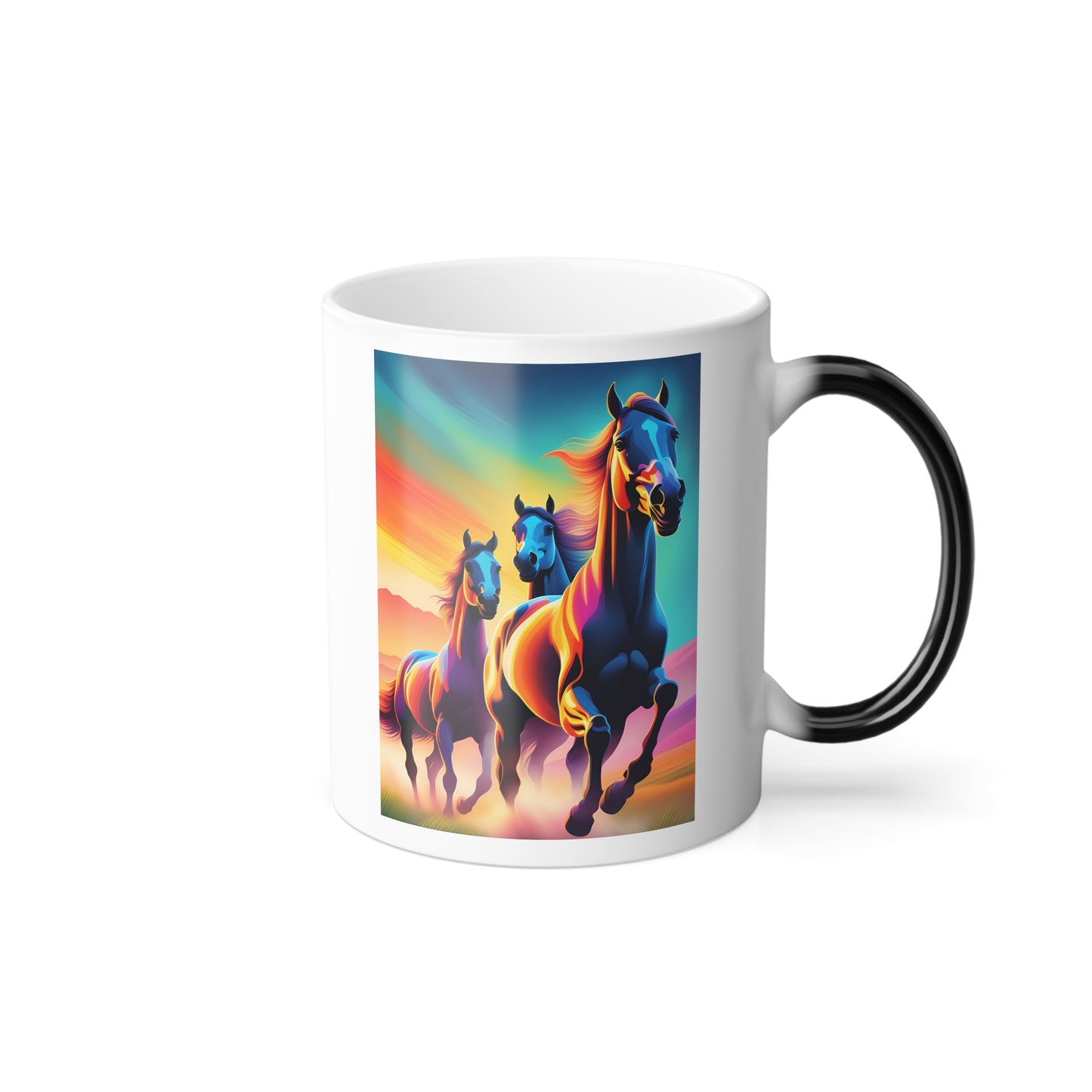 Color Morphing Mug, 11oz three horses