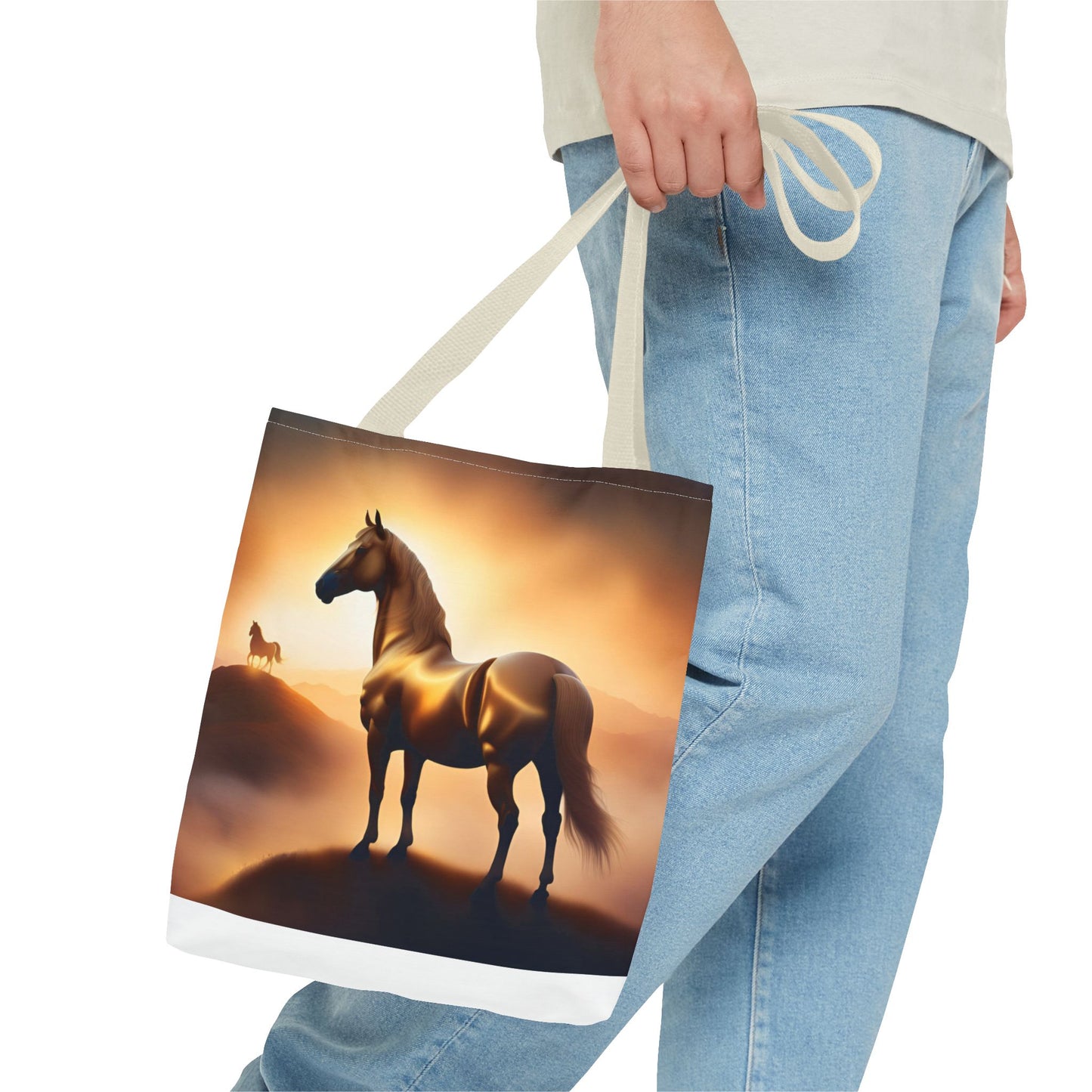 Galloping Horse Tote Bag, Equestrian Gift, Bag for Animal Lover, Bohemian Style,