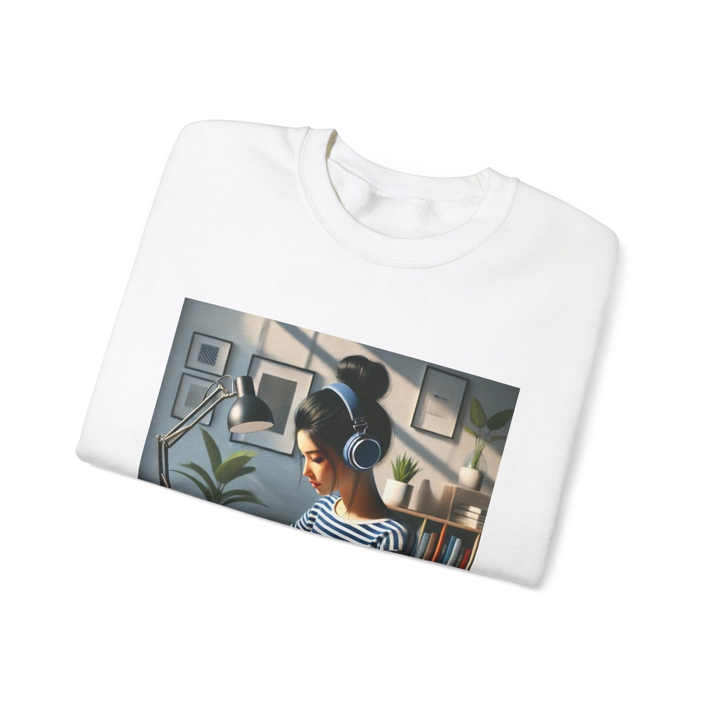 Unisex Man woman Heavy Blend™ Crewneck Sweatshirt woman is working