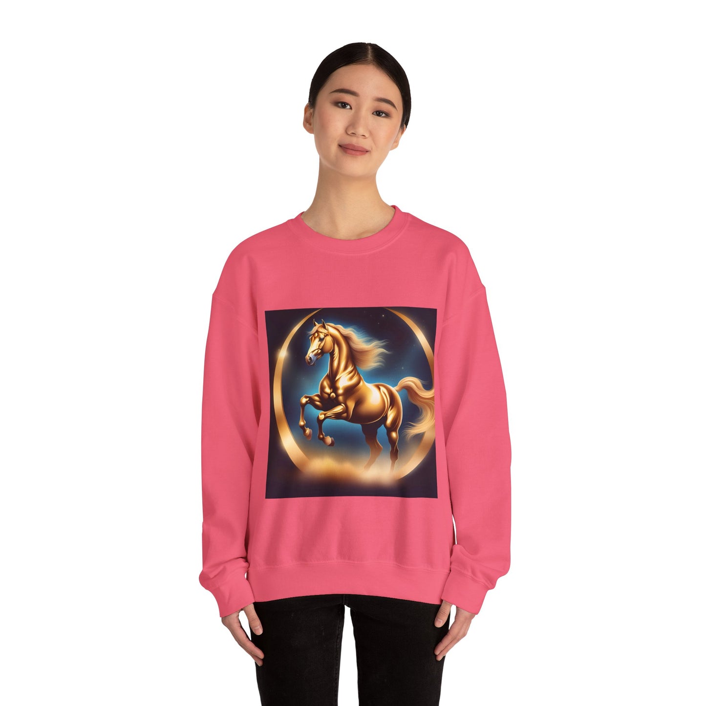 Unisex Heavy Blend™ Crewneck Sweatshirt one horse woman Man