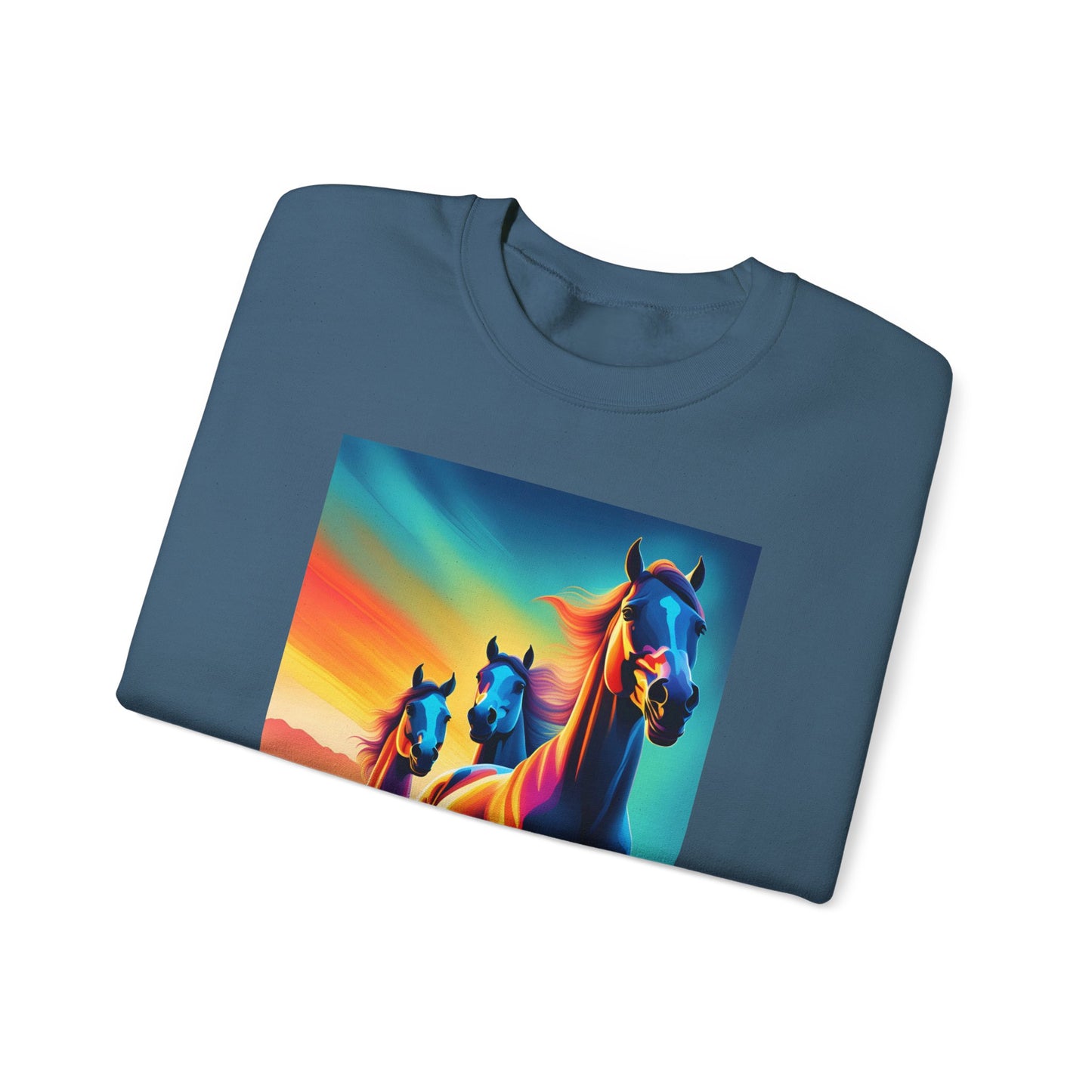 Unisex Heavy Blend™ Crewneck Sweatshirt horses woman Man