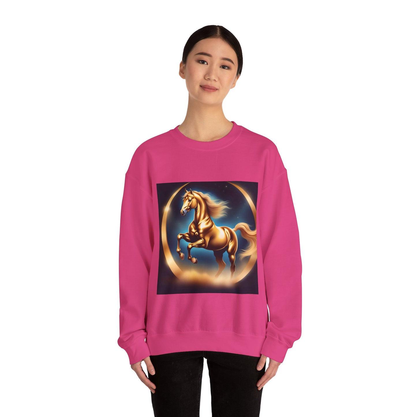 Unisex Heavy Blend™ Crewneck Sweatshirt one horse woman Man