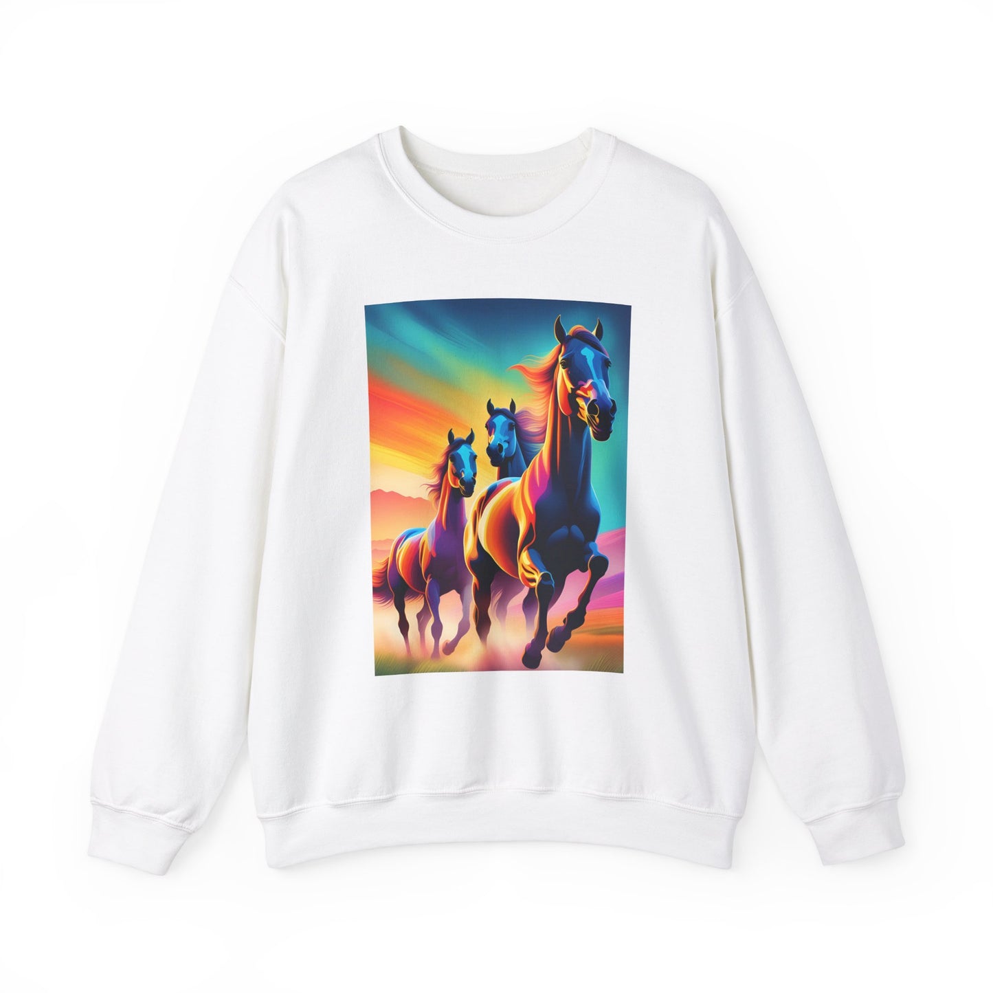 Unisex Heavy Blend™ Crewneck Sweatshirt horses woman Man