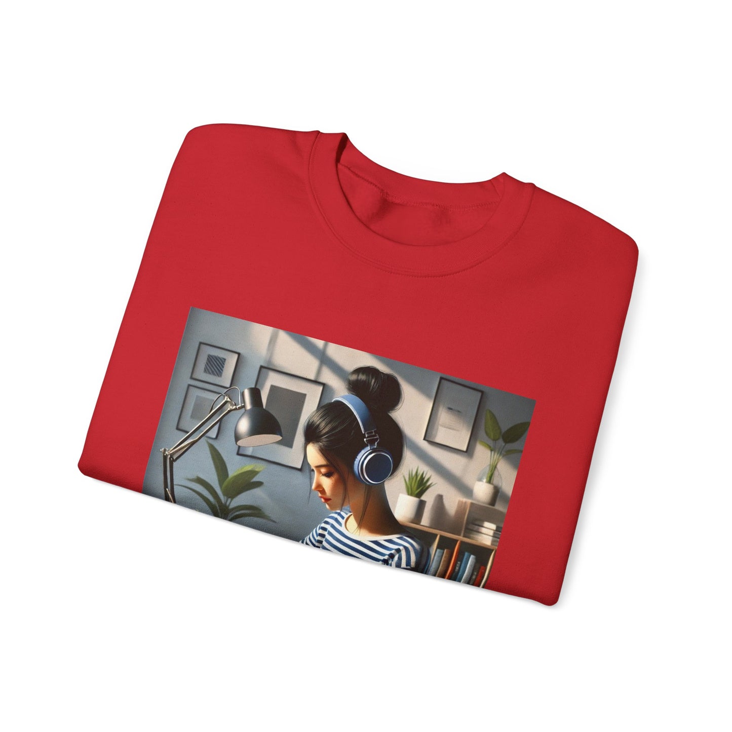 Unisex Man woman Heavy Blend™ Crewneck Sweatshirt woman is working