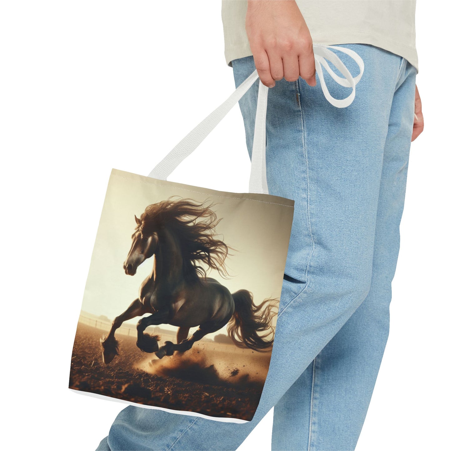 Galloping Horse Tote Bag, Equestrian Gift, Animal Lover Bag, Bohemian Style,