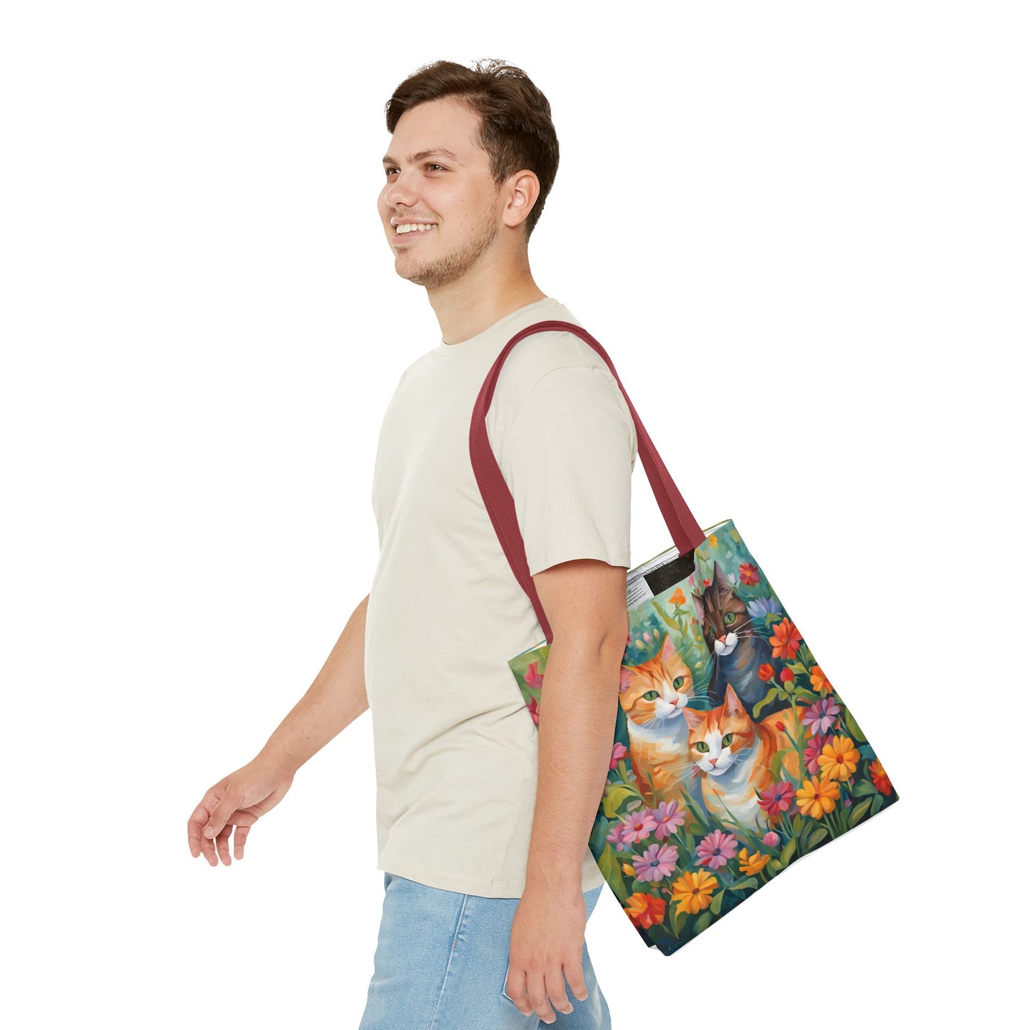 Bag Cats in love, Tote Bag, Bag for Animal Lover, Bohemian Style,