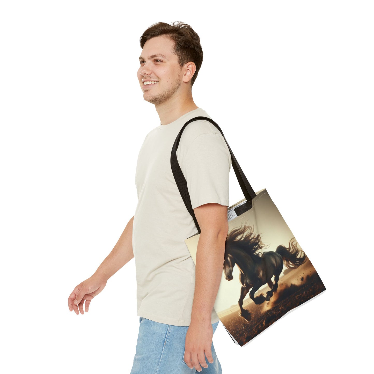 Galloping Horse Tote Bag, Equestrian Gift, Animal Lover Bag, Bohemian Style,