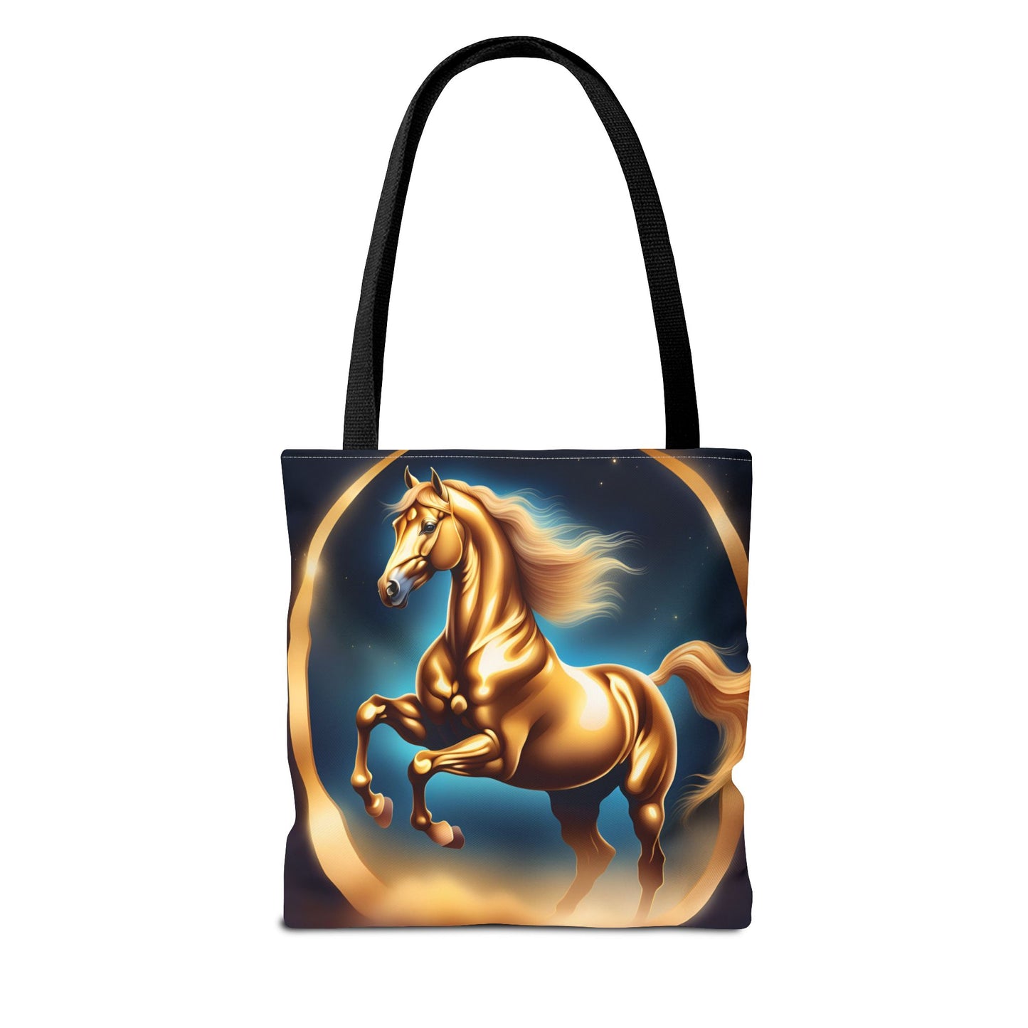 Golden Horse Tote Bag, Equestrian Gifts, Animal Lover Bag, Unique Shopping Tote,