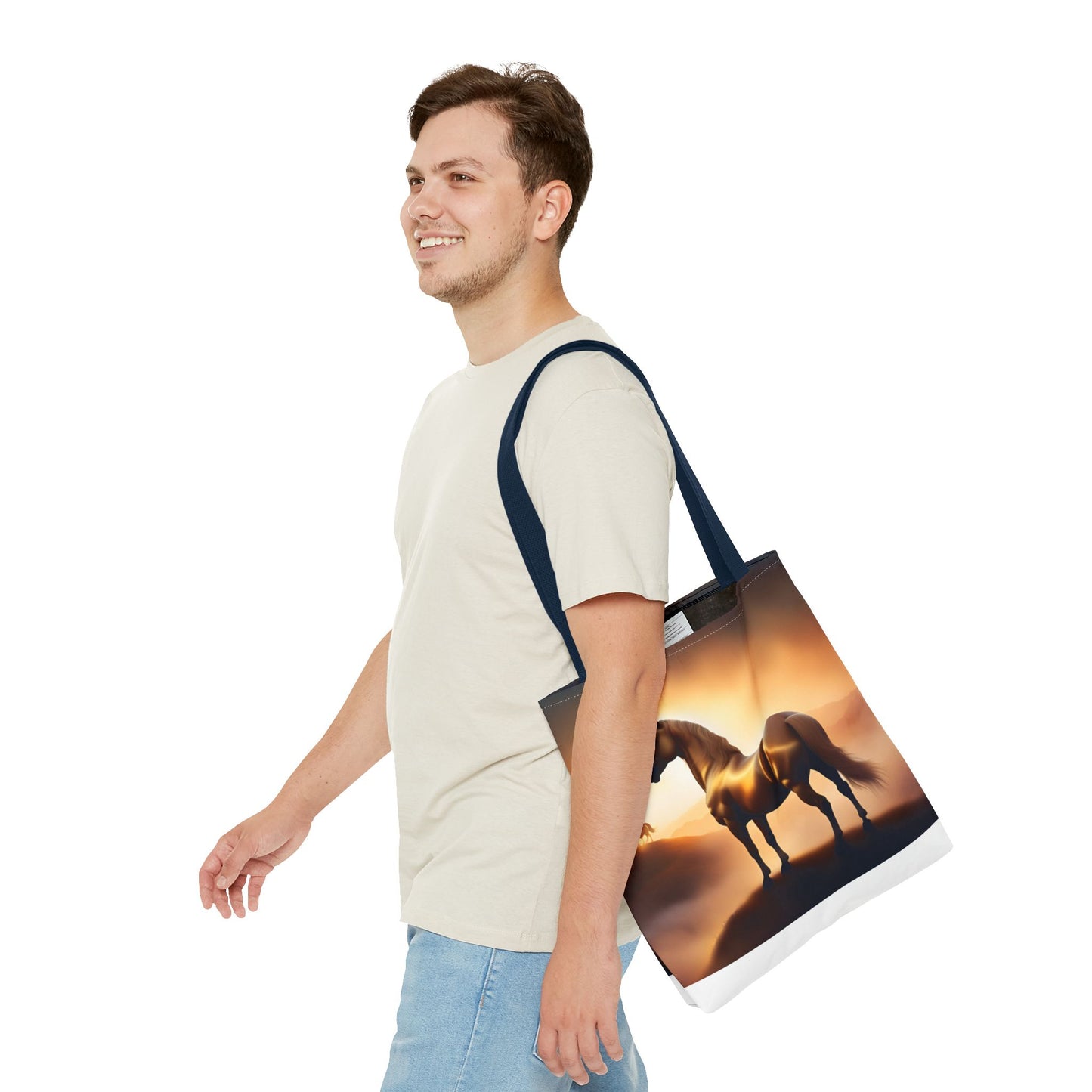 Galloping Horse Tote Bag, Equestrian Gift, Bag for Animal Lover, Bohemian Style,