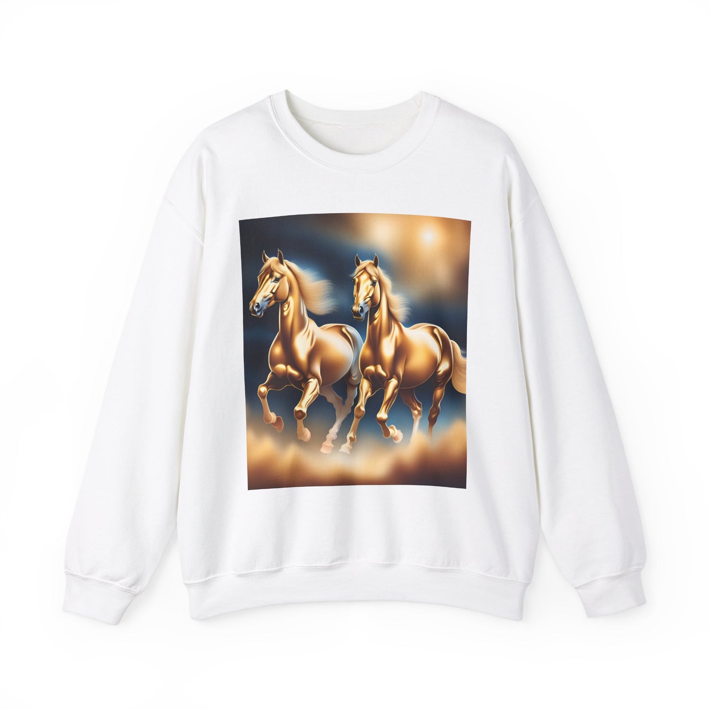 Unisex Heavy Blend™ Crewneck Sweatshirt 2 horses woman Man