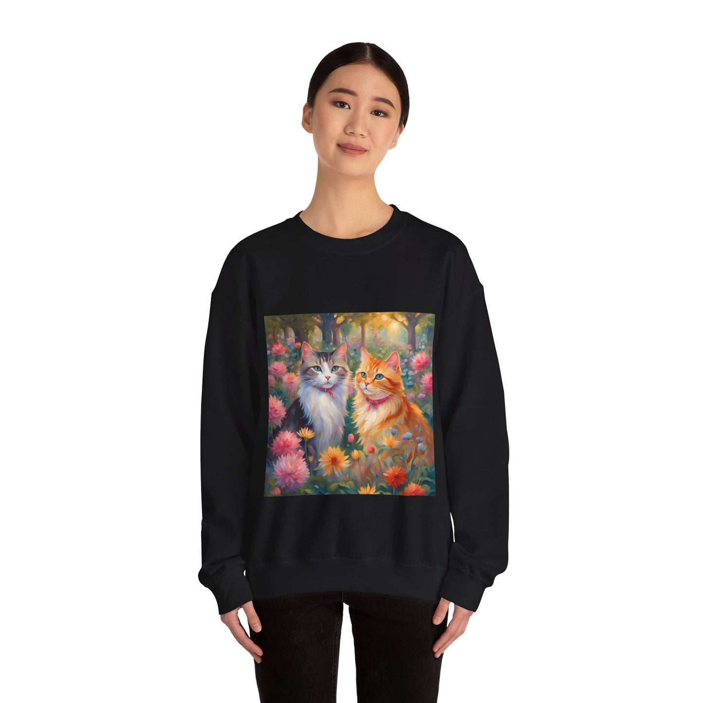 Copy of Unisex Heavy Blend™ Crewneck Sweatshirt woman Man two cats