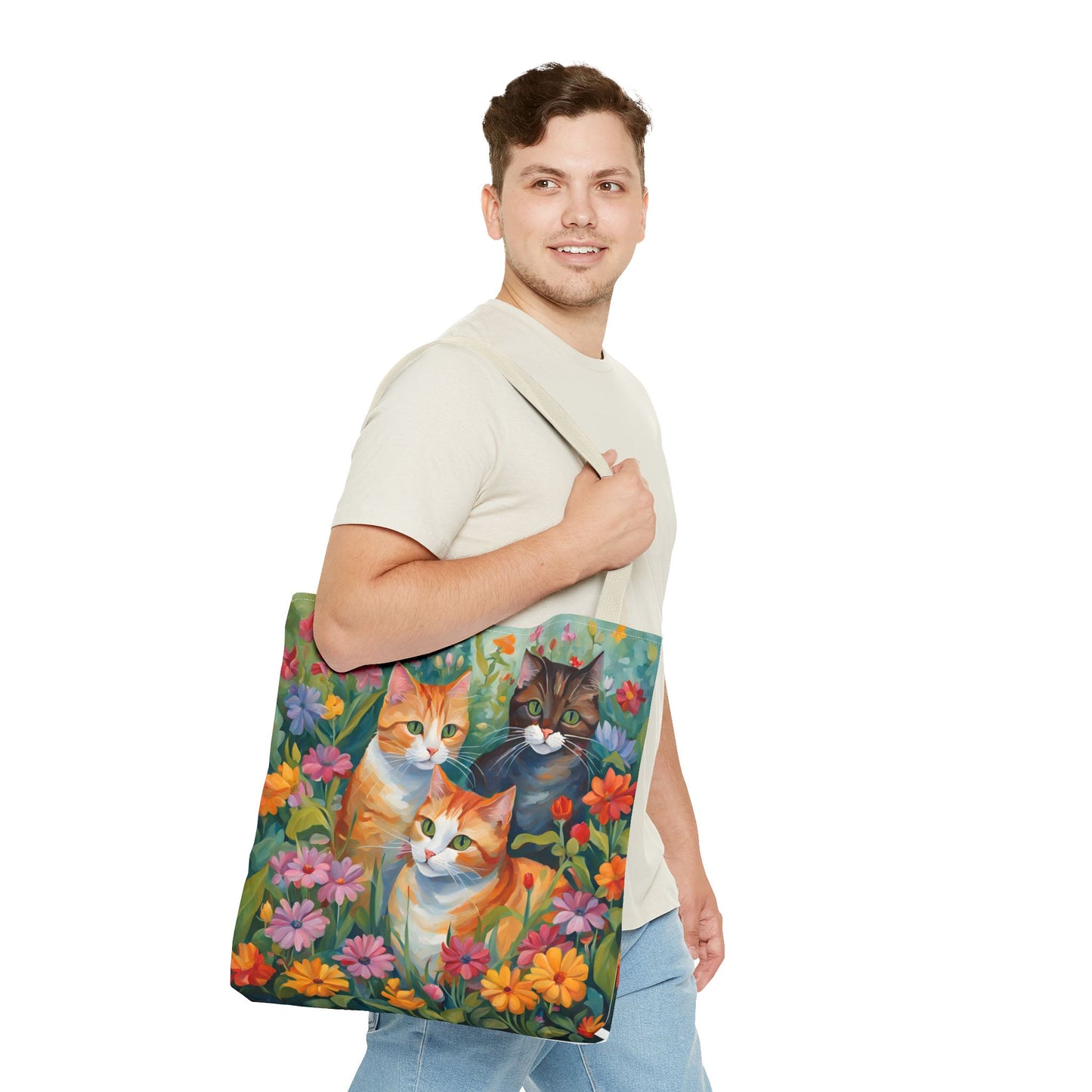 Bag Cats in love, Tote Bag, Bag for Animal Lover, Bohemian Style,