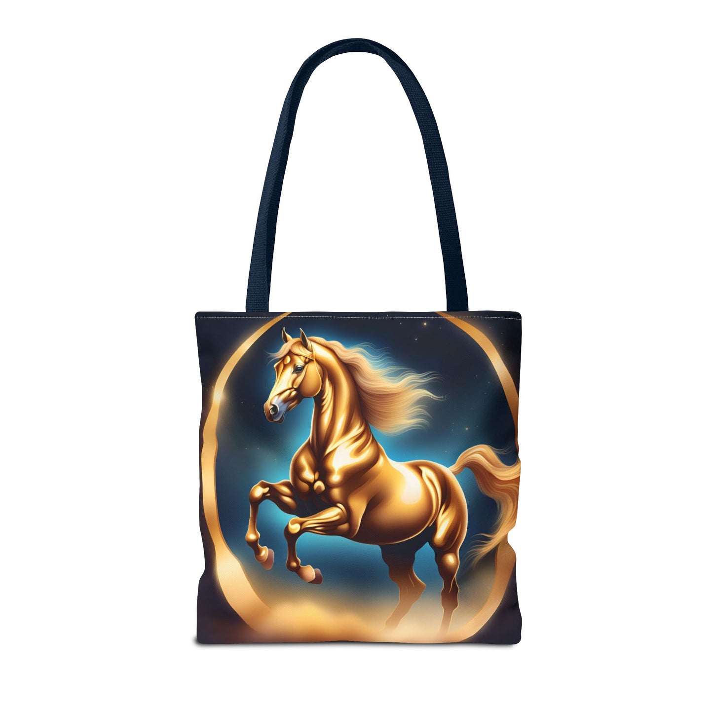 Golden Horse Tote Bag, Equestrian Gifts, Animal Lover Bag, Unique Shopping Tote,