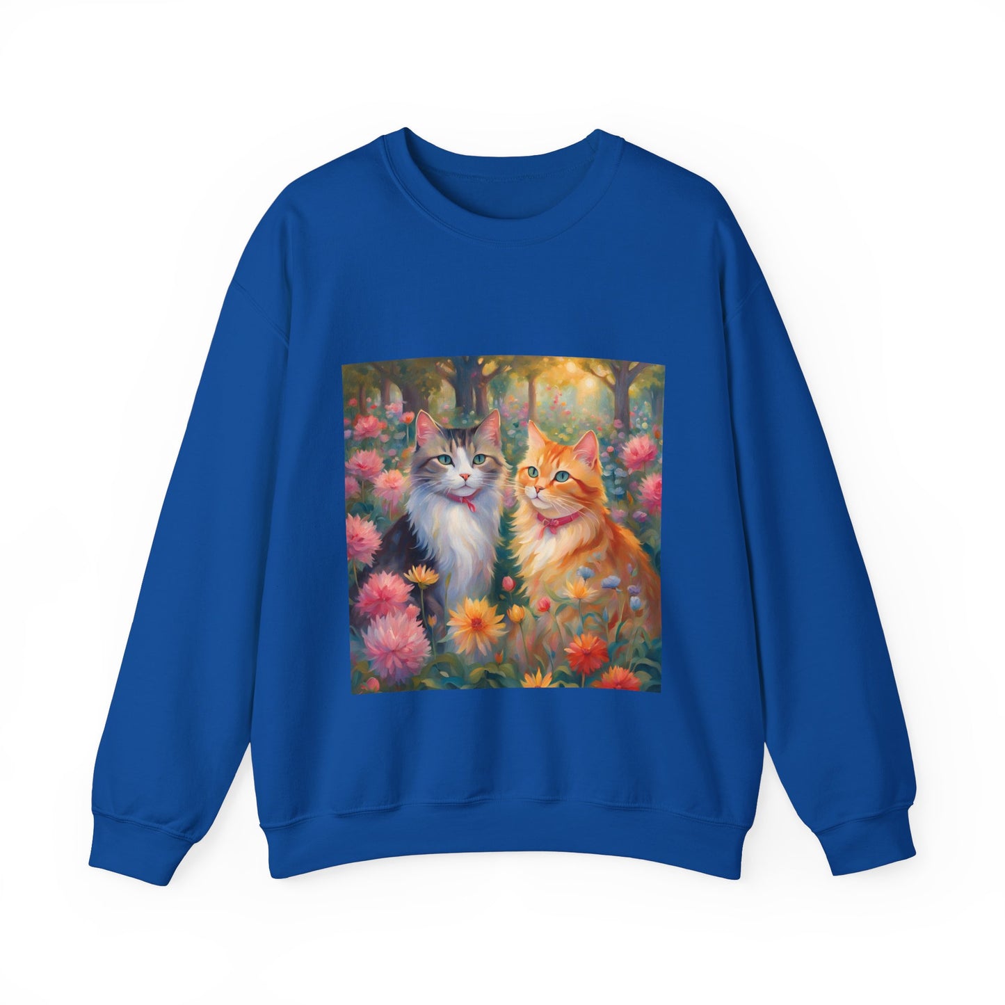 Copy of Unisex Heavy Blend™ Crewneck Sweatshirt woman Man two cats