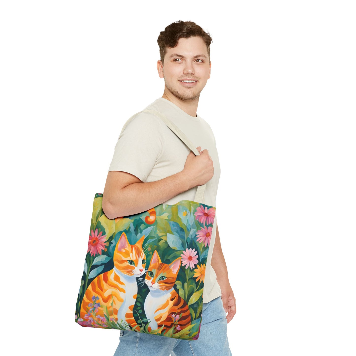 Tote Bag with caths , cats Gift, Bag for Animal Lover, Bohemian Style,