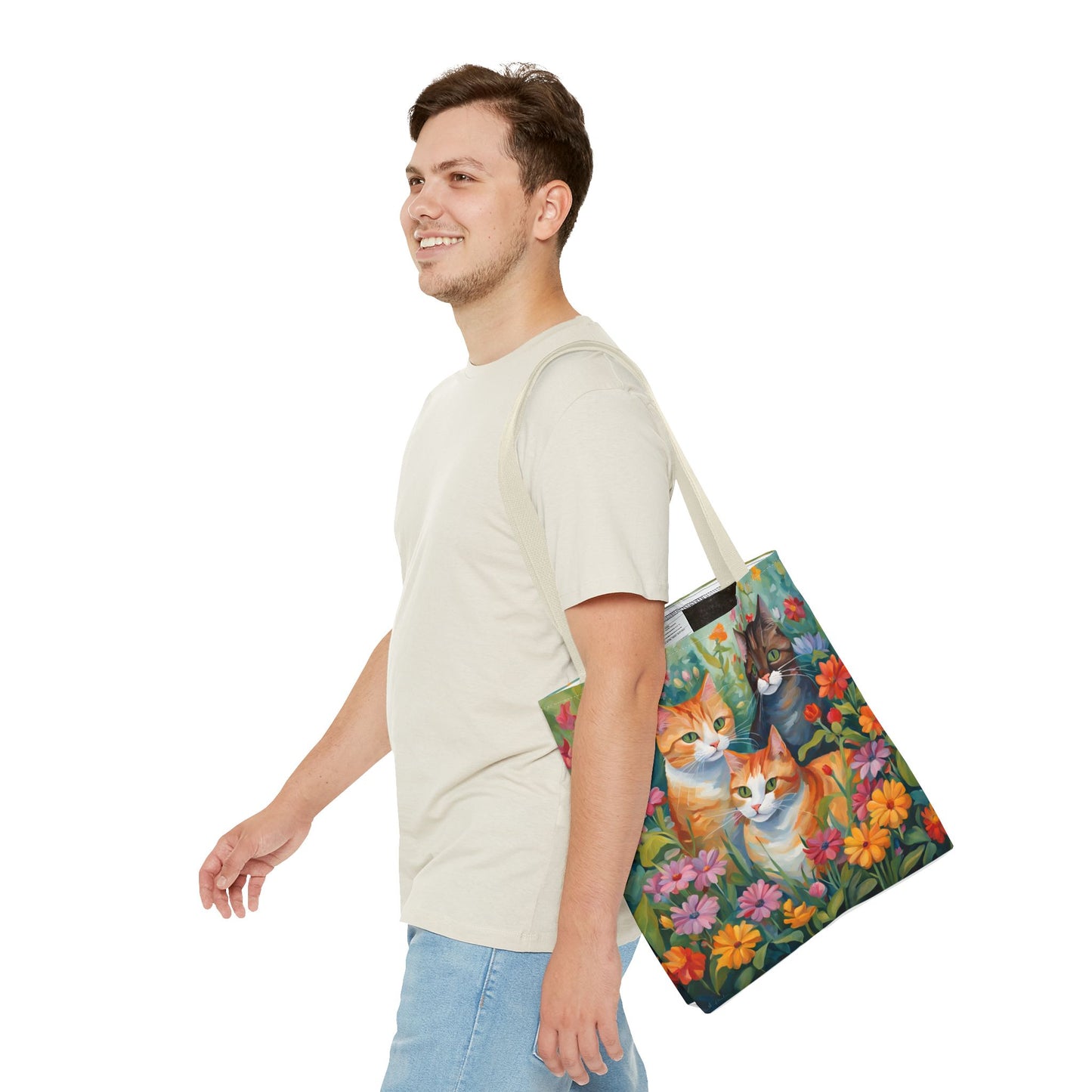 Bag Cats in love, Tote Bag, Bag for Animal Lover, Bohemian Style,