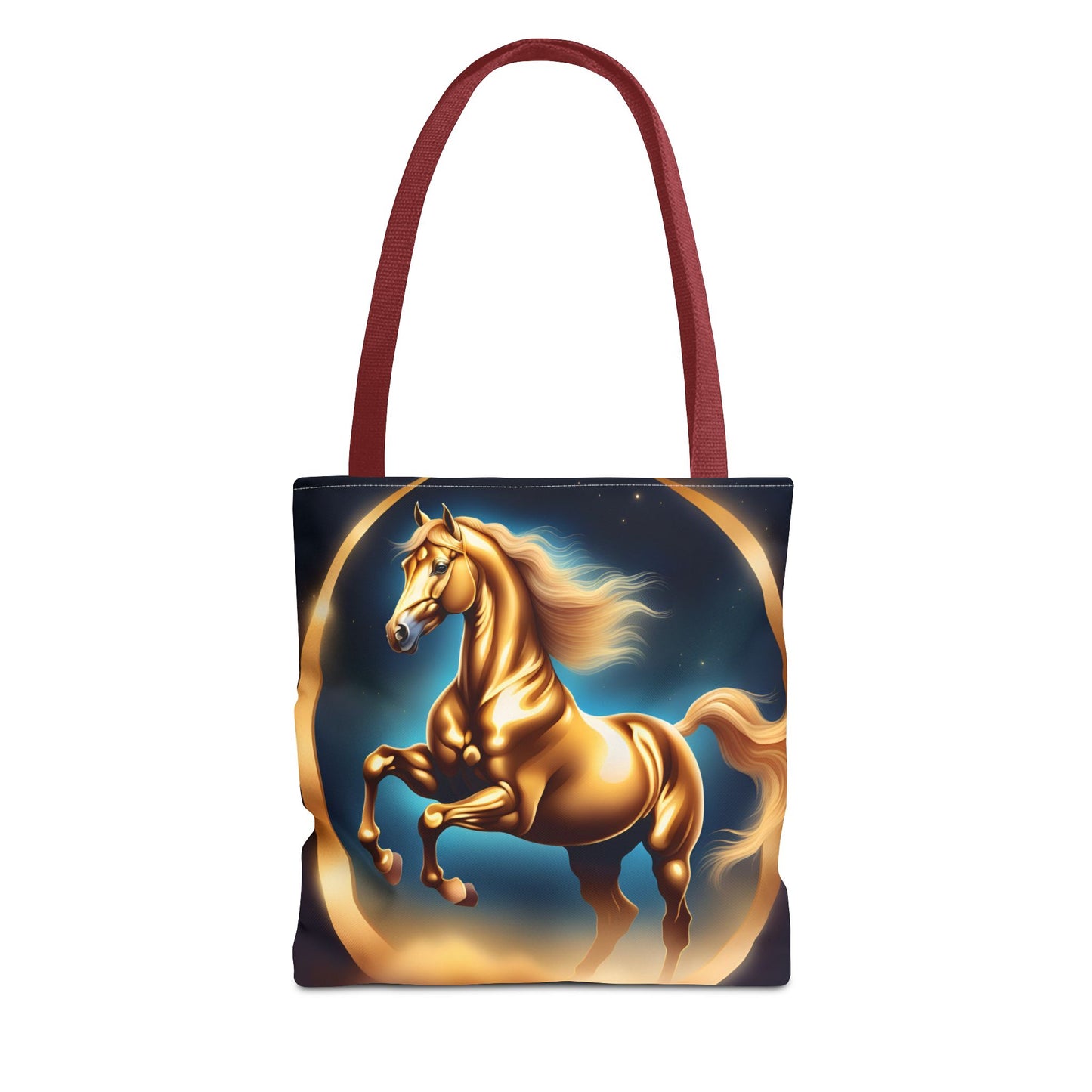 Golden Horse Tote Bag, Equestrian Gifts, Animal Lover Bag, Unique Shopping Tote,