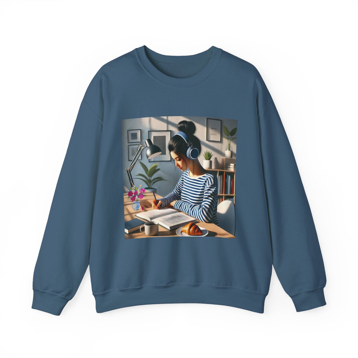 Unisex Man woman Heavy Blend™ Crewneck Sweatshirt woman is working