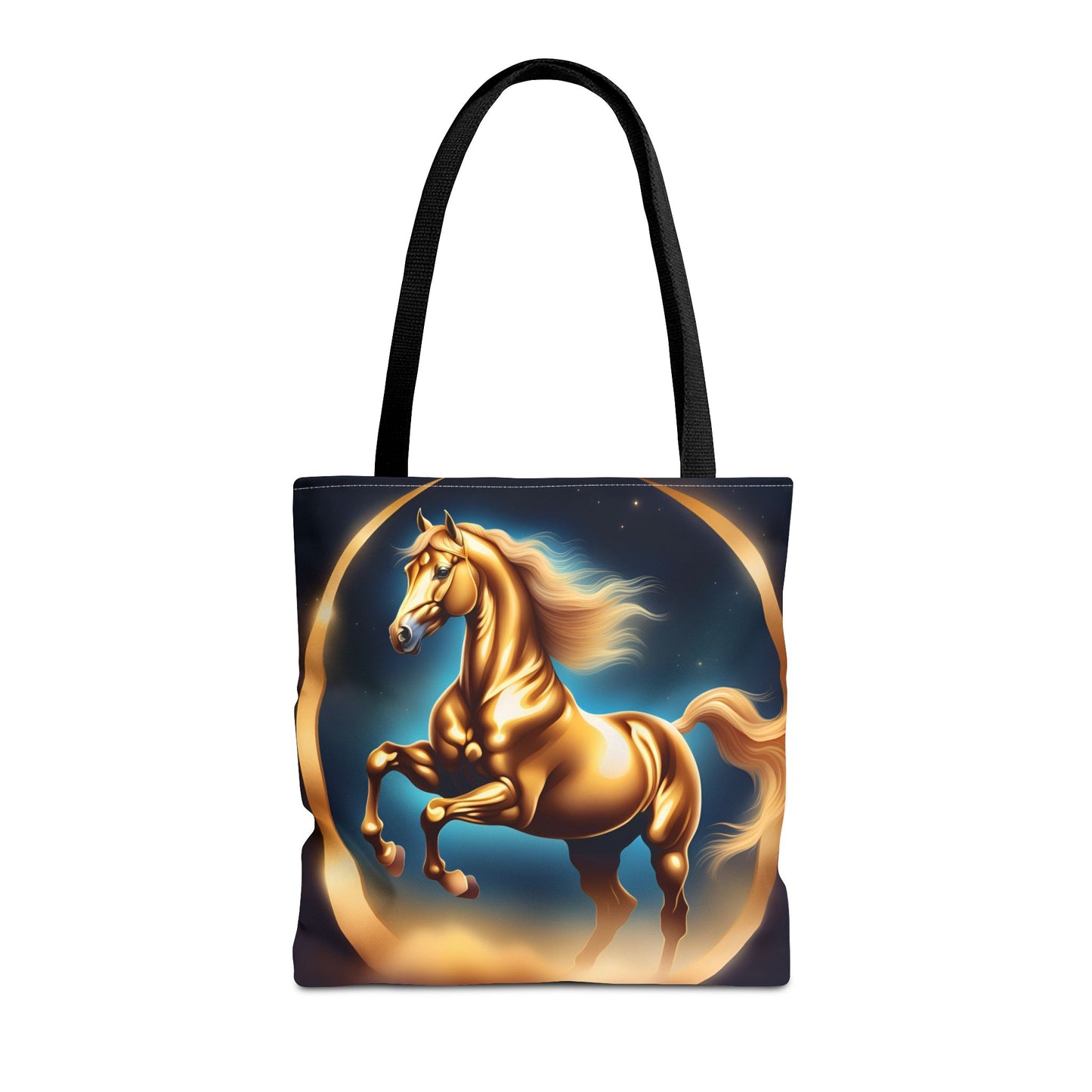 Golden Horse Tote Bag, Equestrian Gifts, Animal Lover Bag, Unique Shopping Tote,