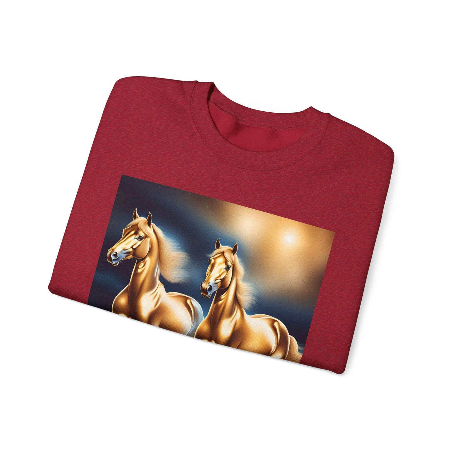 Unisex Heavy Blend™ Crewneck Sweatshirt 2 horses woman Man