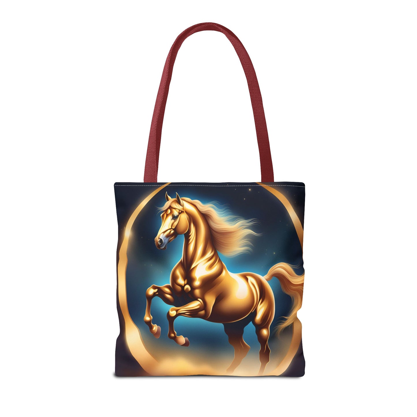 Golden Horse Tote Bag, Equestrian Gifts, Animal Lover Bag, Unique Shopping Tote,